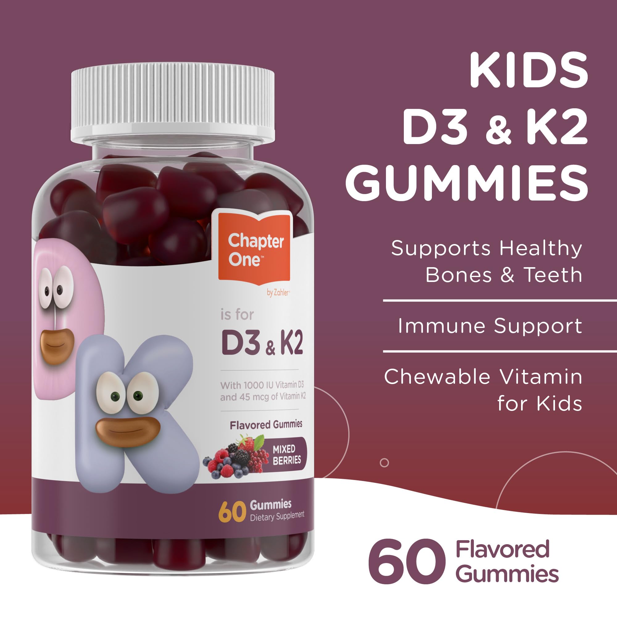 Foto 3 | Suplemento Zahler Chapter One Gomitas de Vitamina D3 y K2 60 Piezas - Venta Internacional
