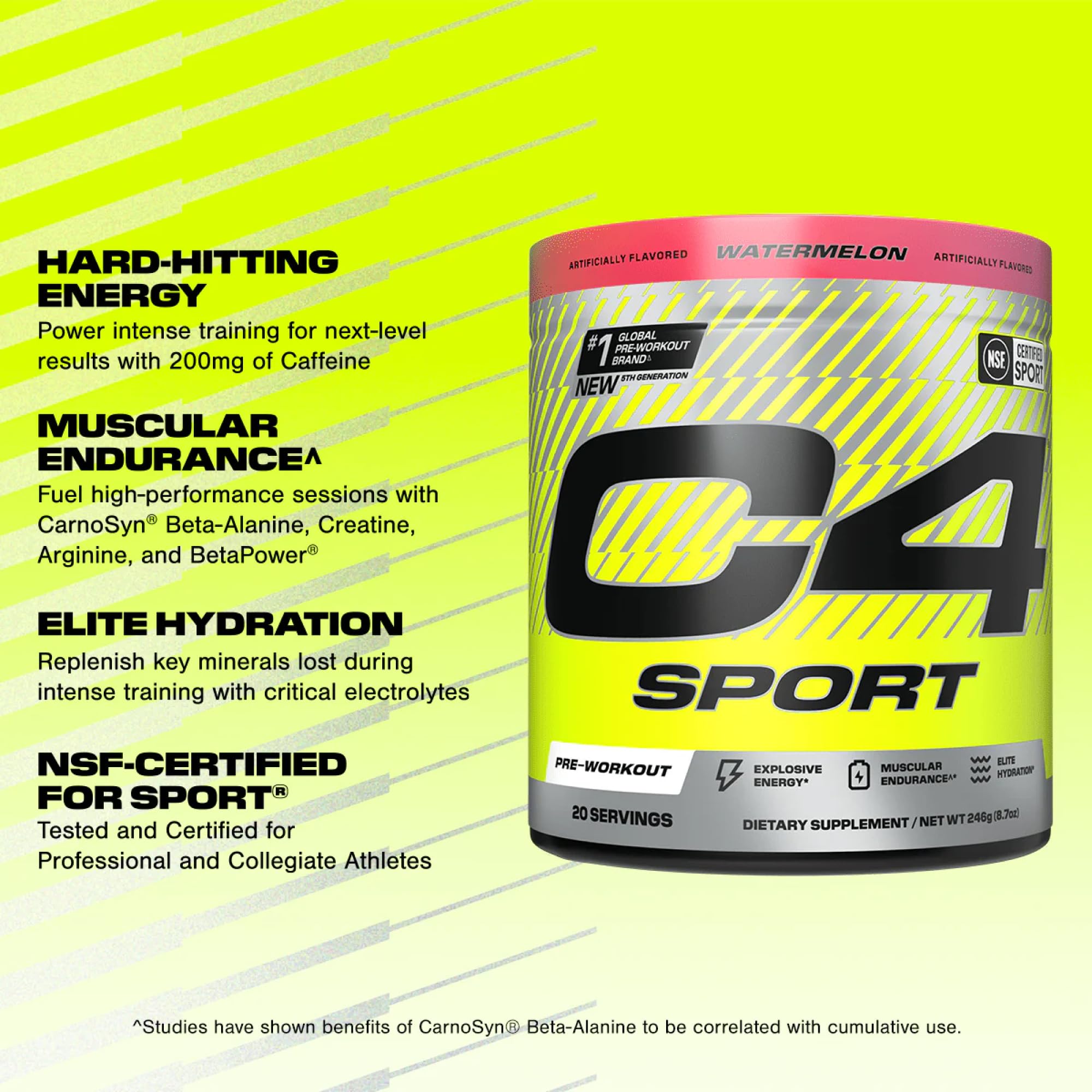 Foto 3 pulgar | Polvo Pre Workout Cellucor C4 Sport Sandía, 20 Porciones - Venta Internacional.