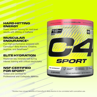 Foto 2 | Polvo Pre Workout Cellucor C4 Sport Sandía, 20 Porciones - Venta Internacional.