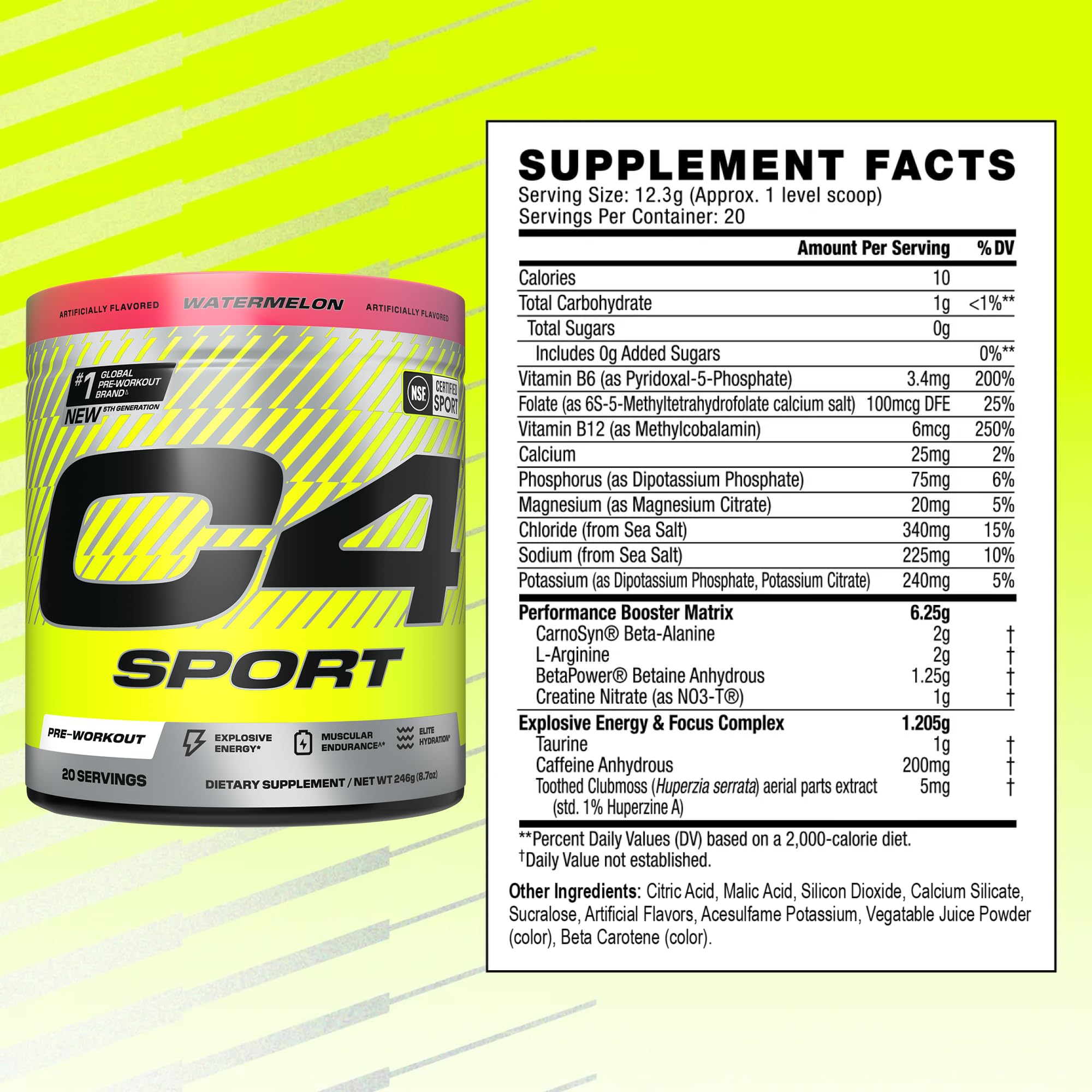 Foto 4 pulgar | Polvo Pre Workout Cellucor C4 Sport Sandía, 20 Porciones - Venta Internacional.