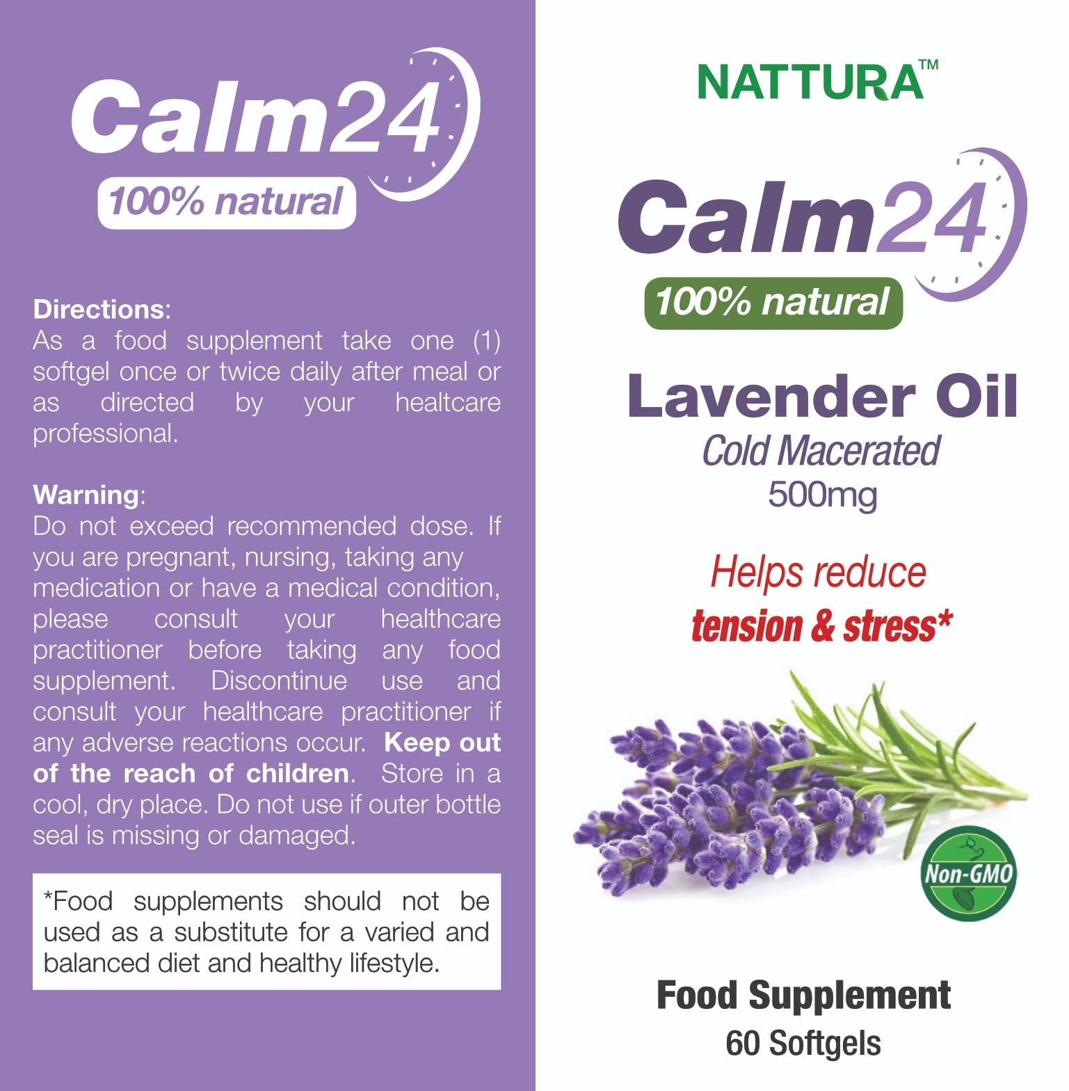 Foto 3 pulgar | Suplemento Nattura Calm Aid Aceite De Lavanda 500 Mg 60 Cápsulas Blandas - Venta Internacional.