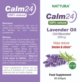 Foto 2 | Suplemento Nattura Calm Aid Aceite De Lavanda 500 Mg 60 Cápsulas Blandas - Venta Internacional.