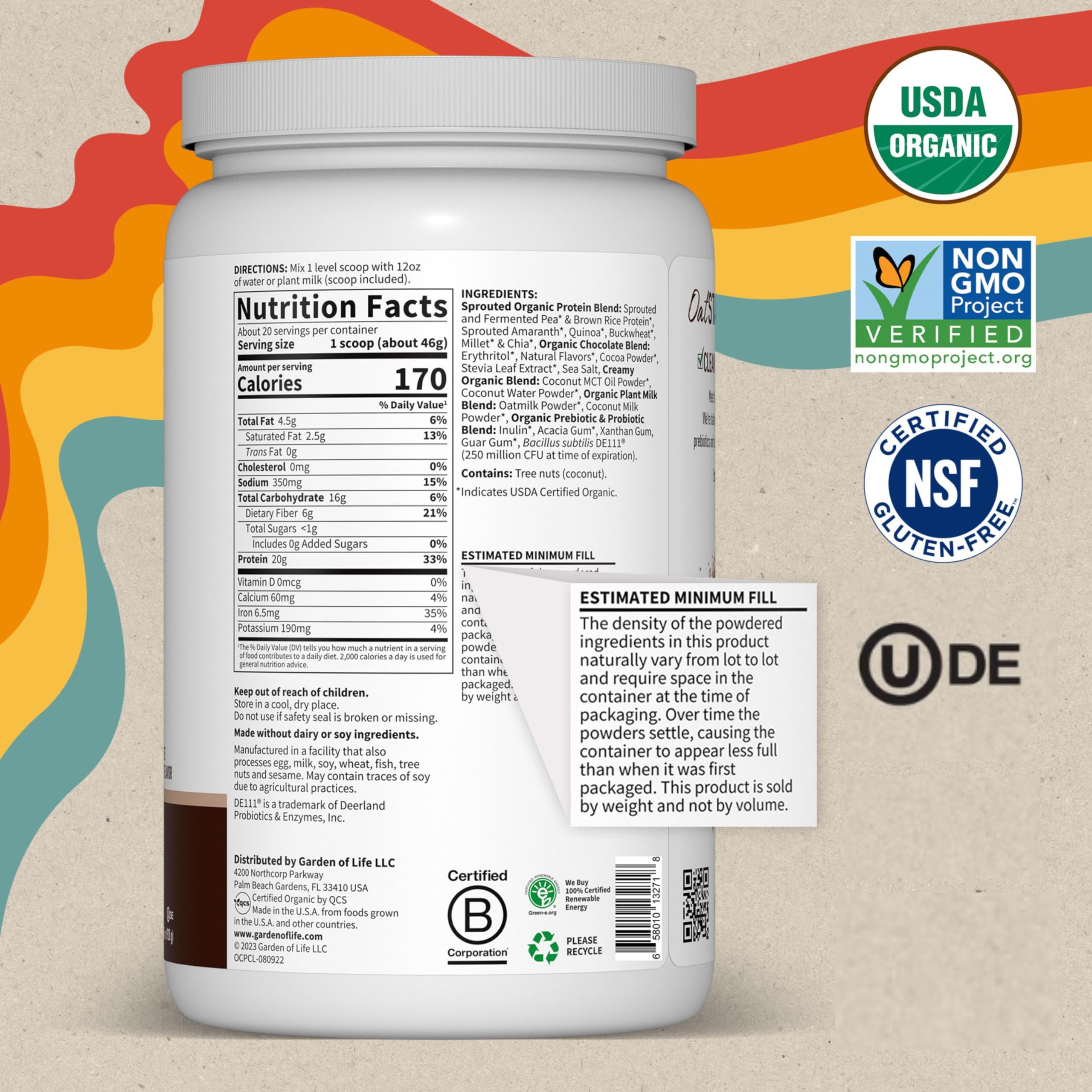 Foto 6 pulgar | Proteína En Polvo Garden Of Life Creamy Organic Vegan 2 Kg - Venta Internacional.