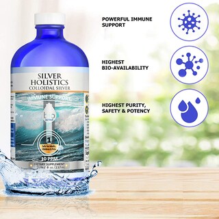 Foto 2 | Solución Líquida de Plata Coloidal Silver Holistics 240 ml 10 Pp - Venta Internacional