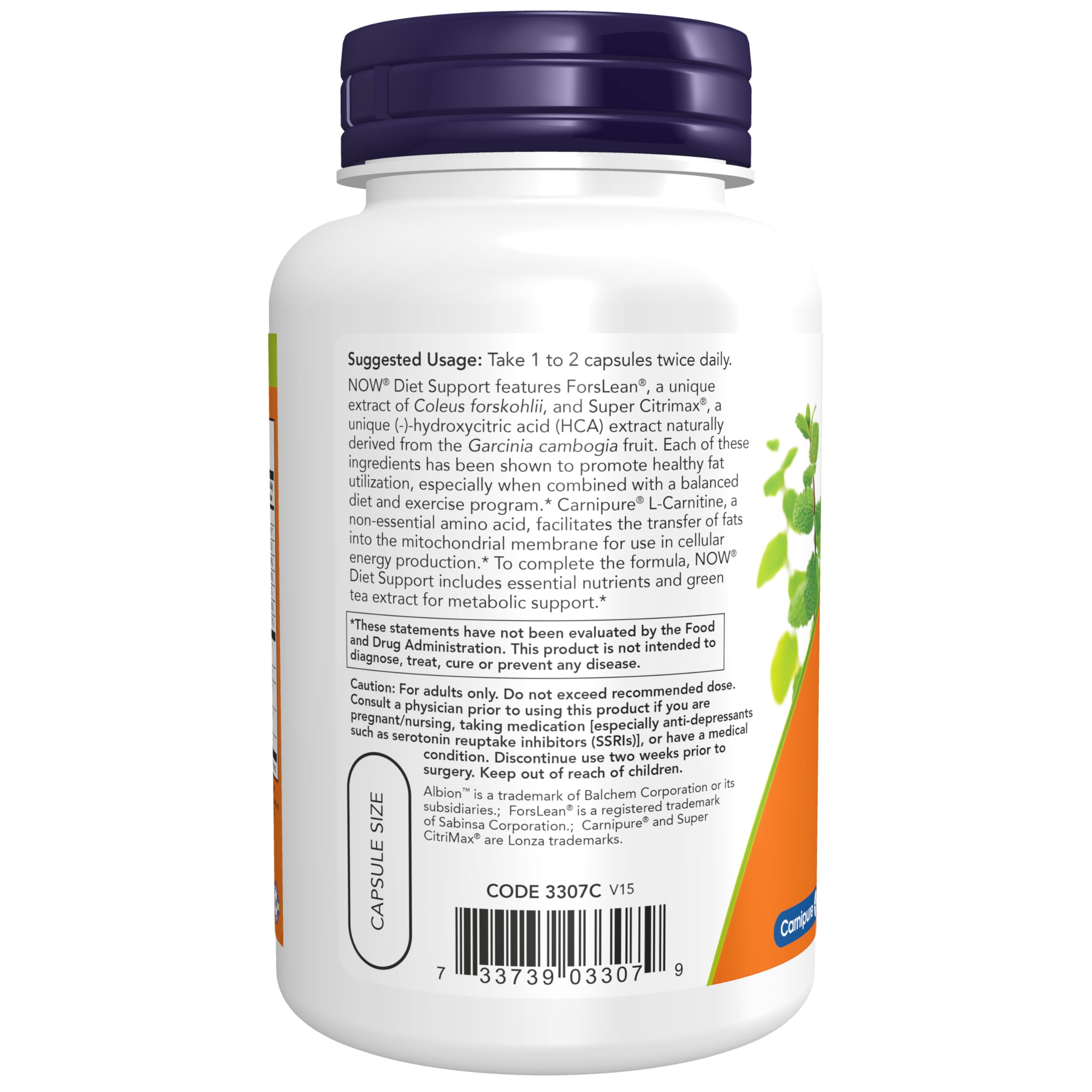 Foto 4 pulgar | Supplements Now Diet Support Con 120 Cápsulas Vegetarianas Forslean - Venta Internacional.