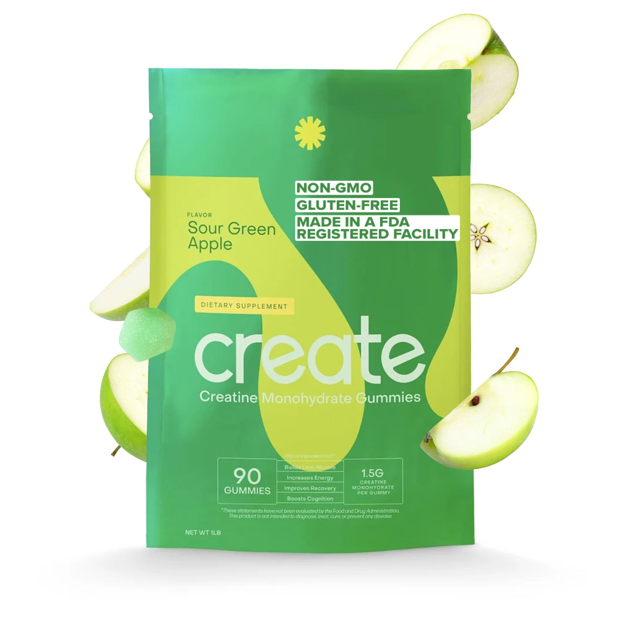 Foto 2 pulgar | Gomitas De Monohidrato De Creatina Create Boost, 90 Unidades, Manzana Verde Agria - Venta Internacional.