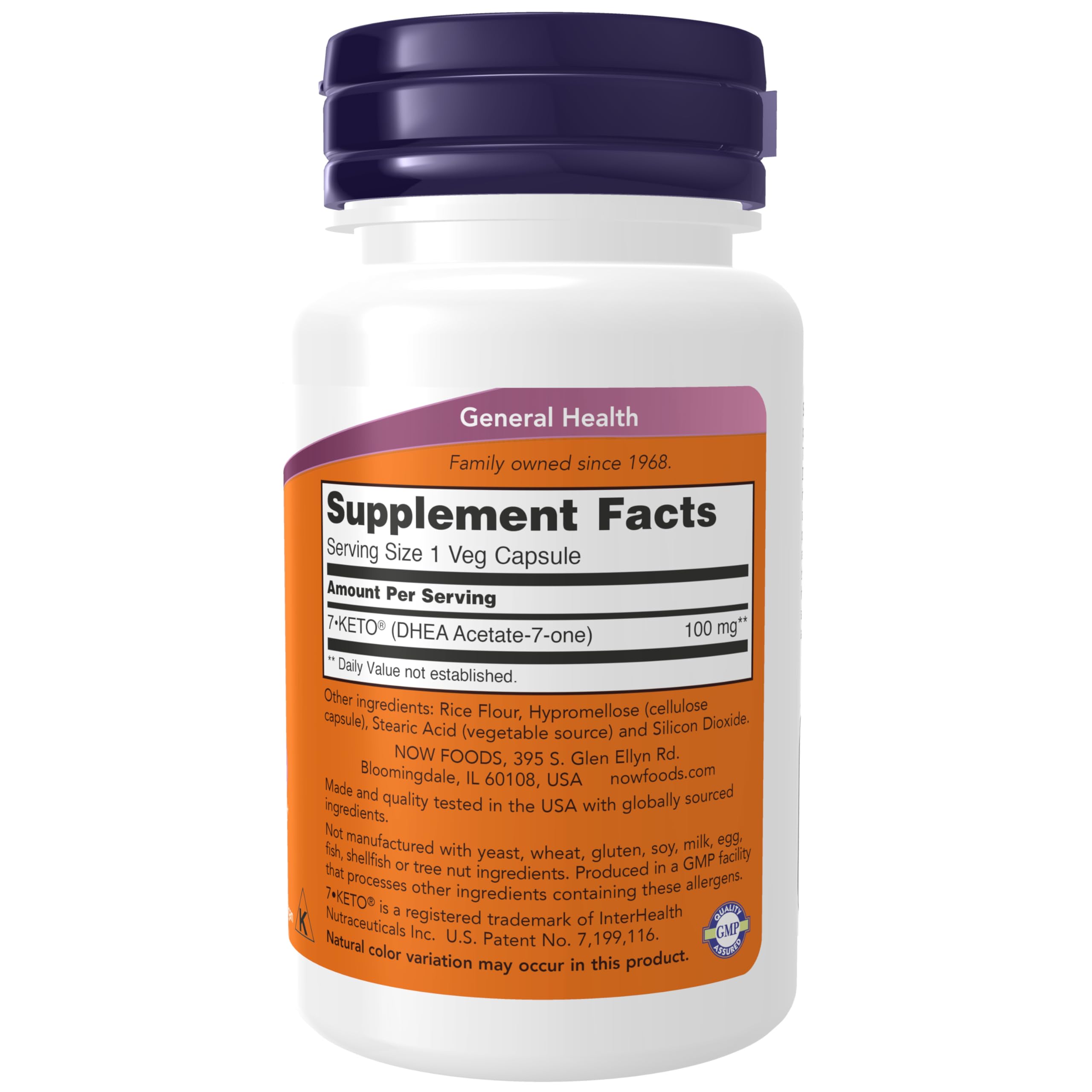 Foto 3 pulgar | Supplement Now 7-keto (acetato De Dhea 7-one) 100 Mg 60 Cápsulas Vegetarianas - Venta Internacional.