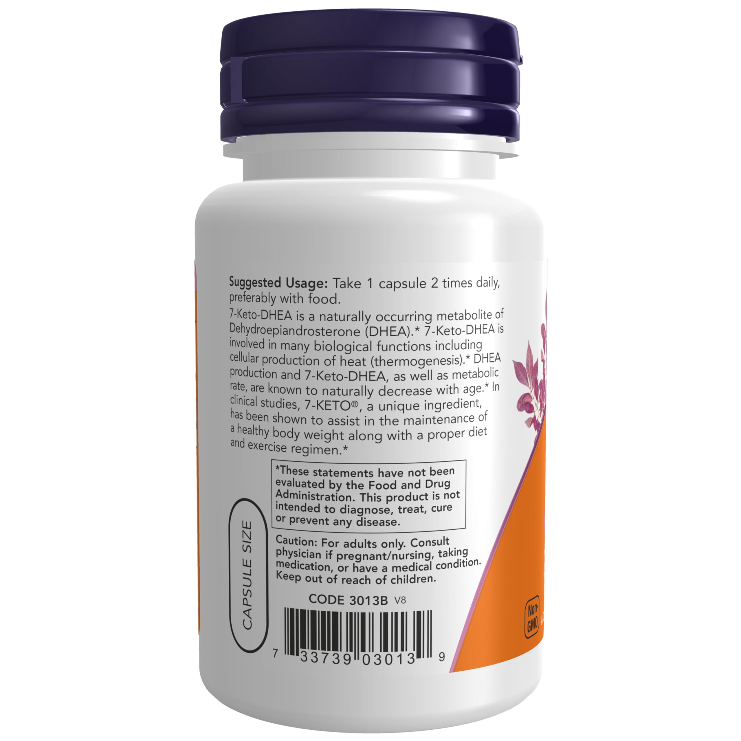 Foto 4 pulgar | Supplement Now 7-keto (acetato De Dhea 7-one) 100 Mg 60 Cápsulas Vegetarianas - Venta Internacional.