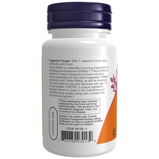 Foto 3 | Supplement Now 7-keto (acetato De Dhea 7-one) 100 Mg 60 Cápsulas Vegetarianas - Venta Internacional.