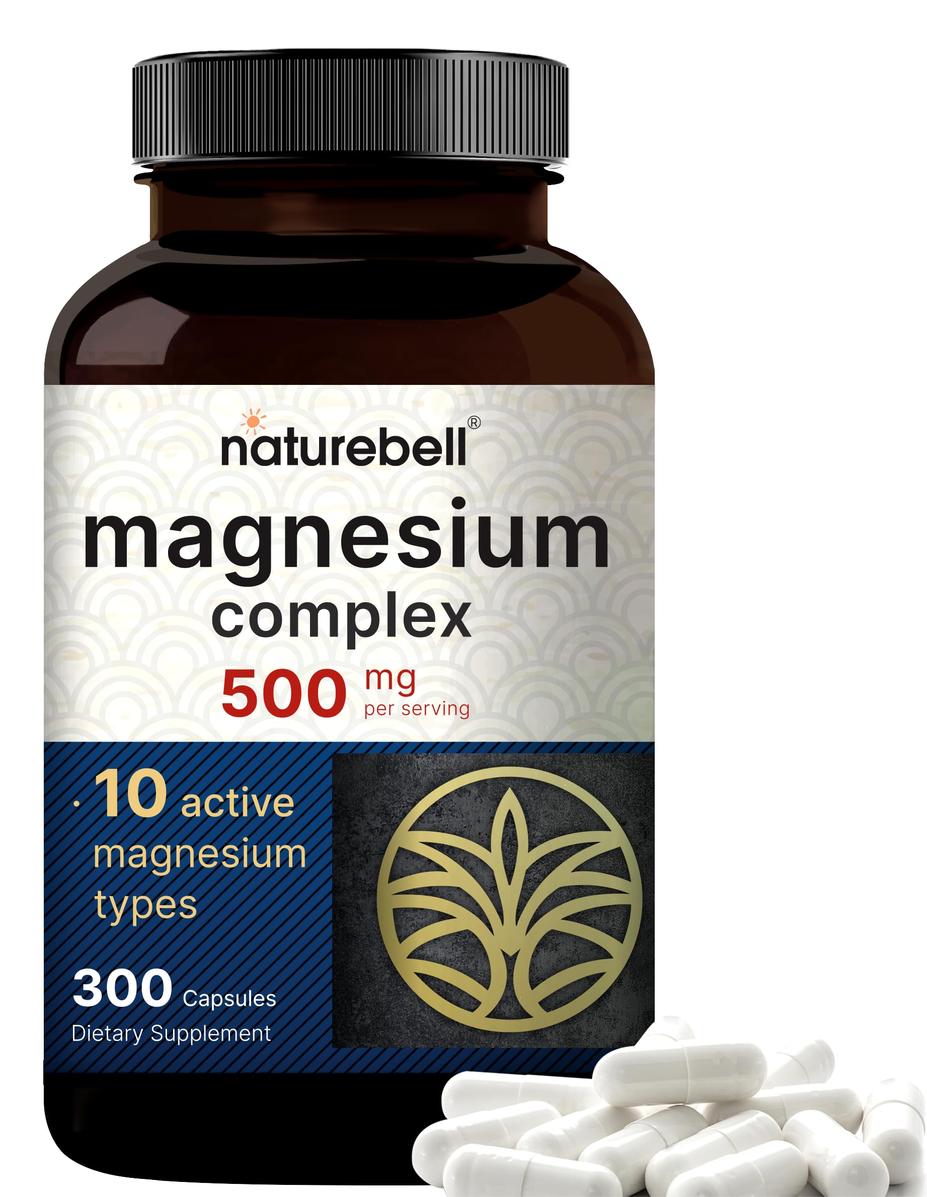 Foto 2 pulgar | Suplemento Naturebell Magnesium Complex 500 Mg 300 Cápsulas - Venta Internacional.