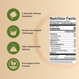 Foto 4 | Edulcorante De Alulosa Natubell 1,13 Kg, Apto Para Cetogénicos Y Veganos - Venta Internacional.
