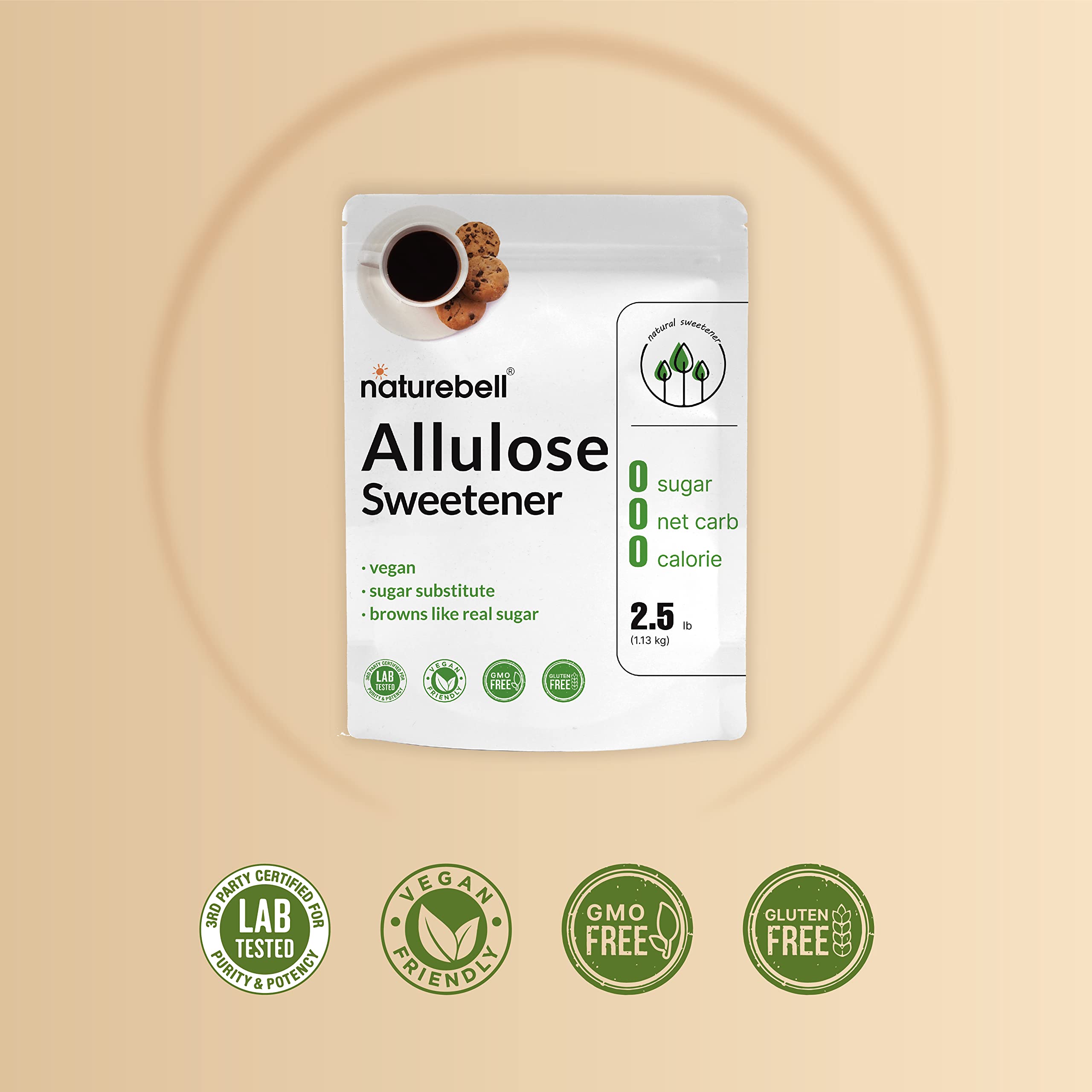 Foto 6 pulgar | Edulcorante De Alulosa Natubell 1,13 Kg, Apto Para Cetogénicos Y Veganos - Venta Internacional.