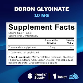 Foto 2 | Suplemento Vitamático De Boro Quelado 10 Mg 240 Comprimidos - Venta Internacional.