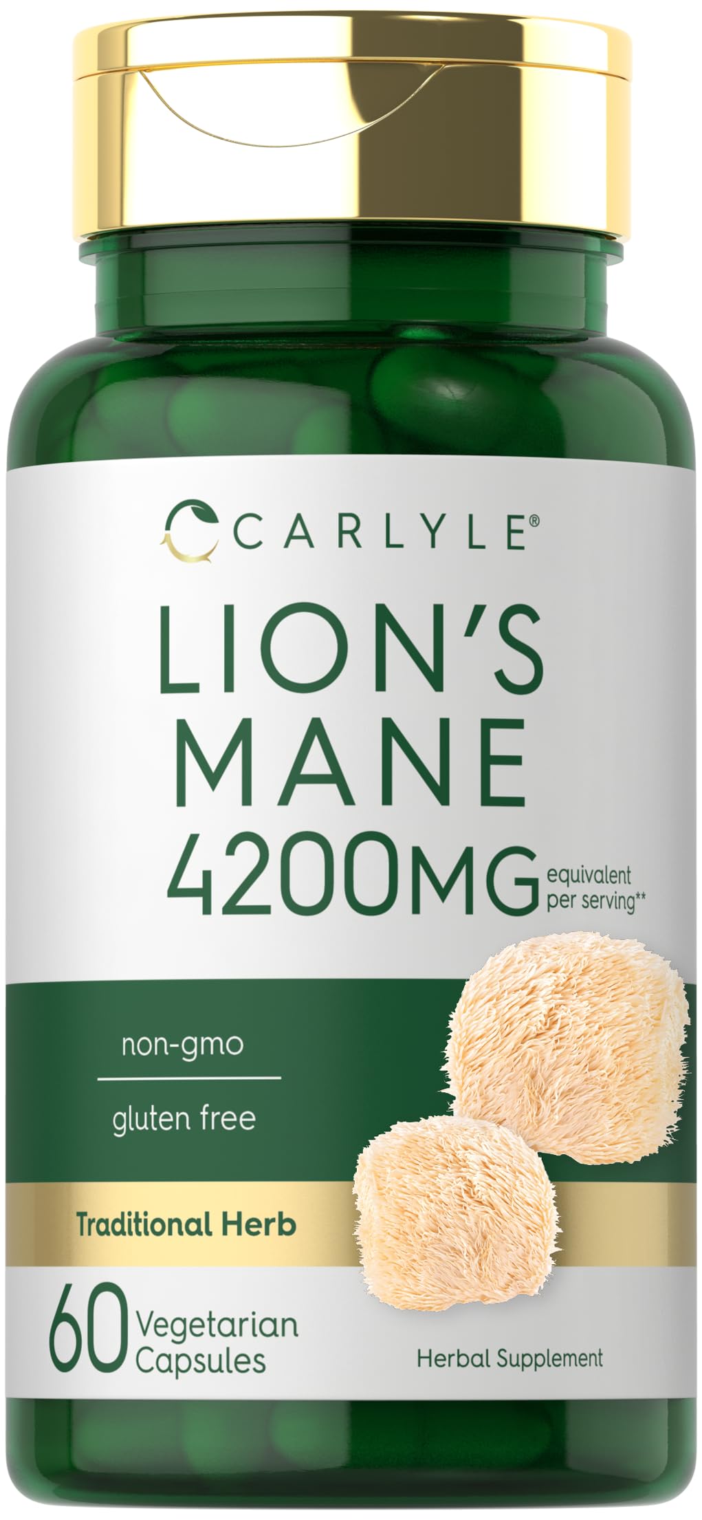 Foto 2 pulgar | Suplemento Carlyle Lions Mane, Cápsulas De 4200 Mg, 60 Unidades - Venta Internacional.