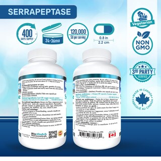 Foto 2 | Suplemento Bio Absorb De La Enzima Serrapeptasa 120000 Spu Durante 400 Días - Venta Internacional.