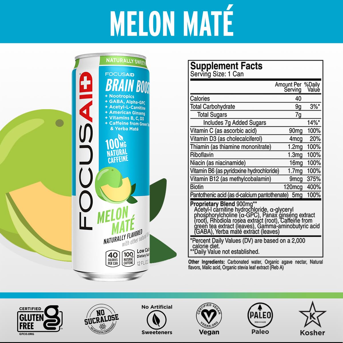 Foto 2 | Beba Lifeaid Focusaid, Mezcla Energética Con Nootrópicos, 355 Ml (paquete) - Venta Internacional.