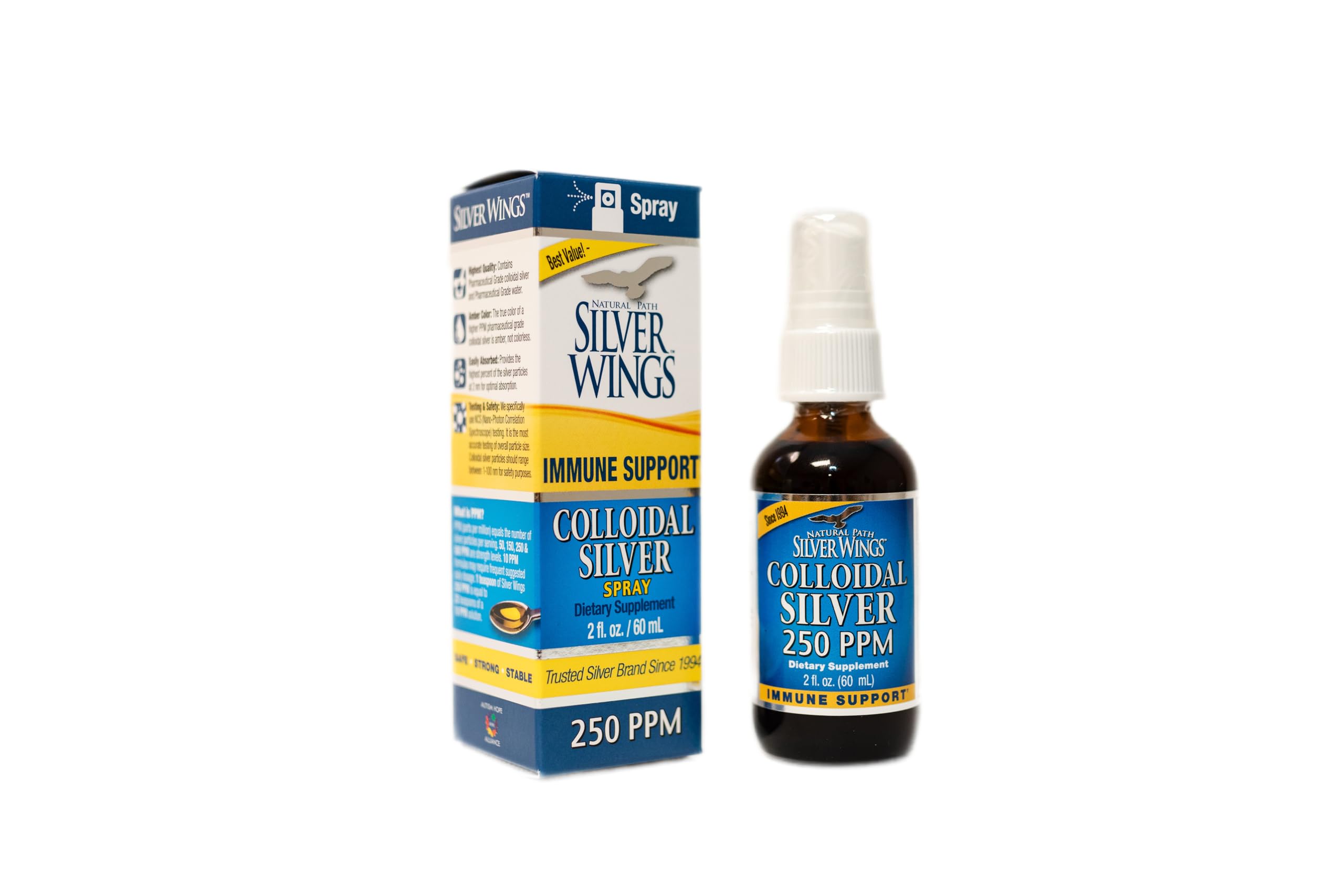Foto 2 pulgar | Suplemento De Plata Coloidal Natural Path Silver Wings, 250 Ppm - Venta Internacional.