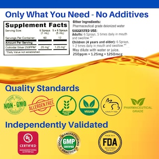 Foto 4 | Suplemento De Plata Coloidal Natural Path Silver Wings, 250 Ppm - Venta Internacional.