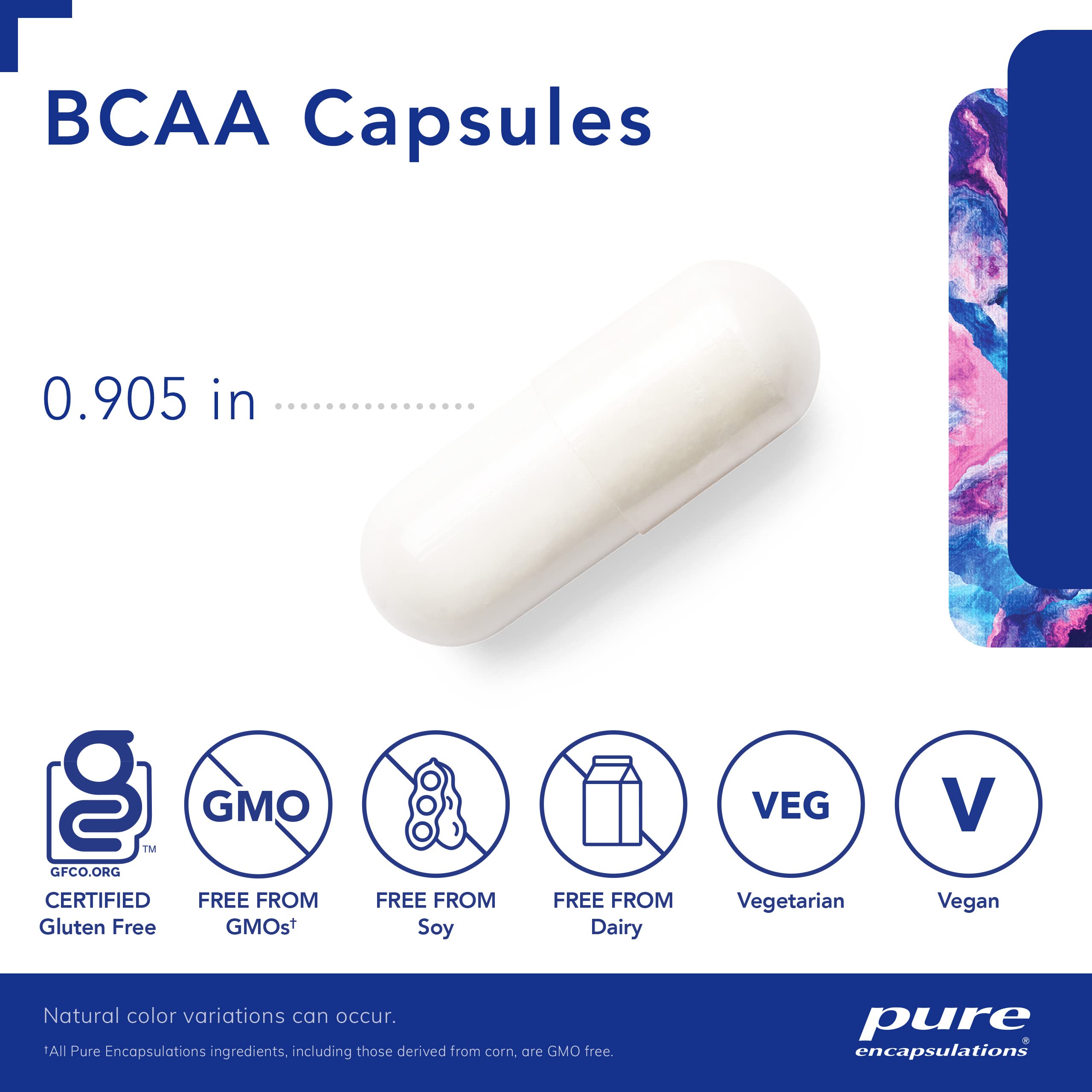 Foto 4 pulgar | Cápsulas De Bcaa Supplement Pure Encapsulations 60 Cápsulas - Venta Internacional.