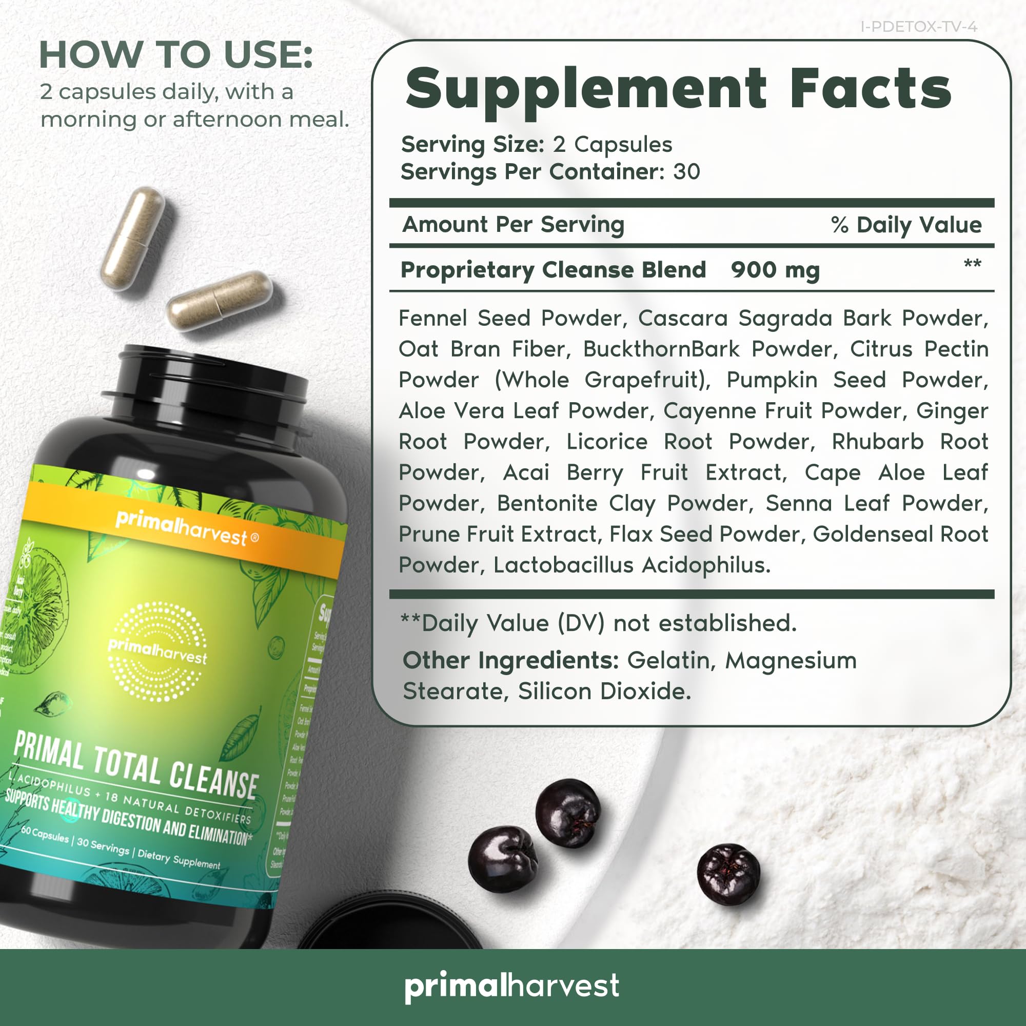 Foto 4 pulgar | Limpieza Desintoxicante Para Todo El Cuerpo Primal Harvest Primal Total Cleanse - Venta Internacional.