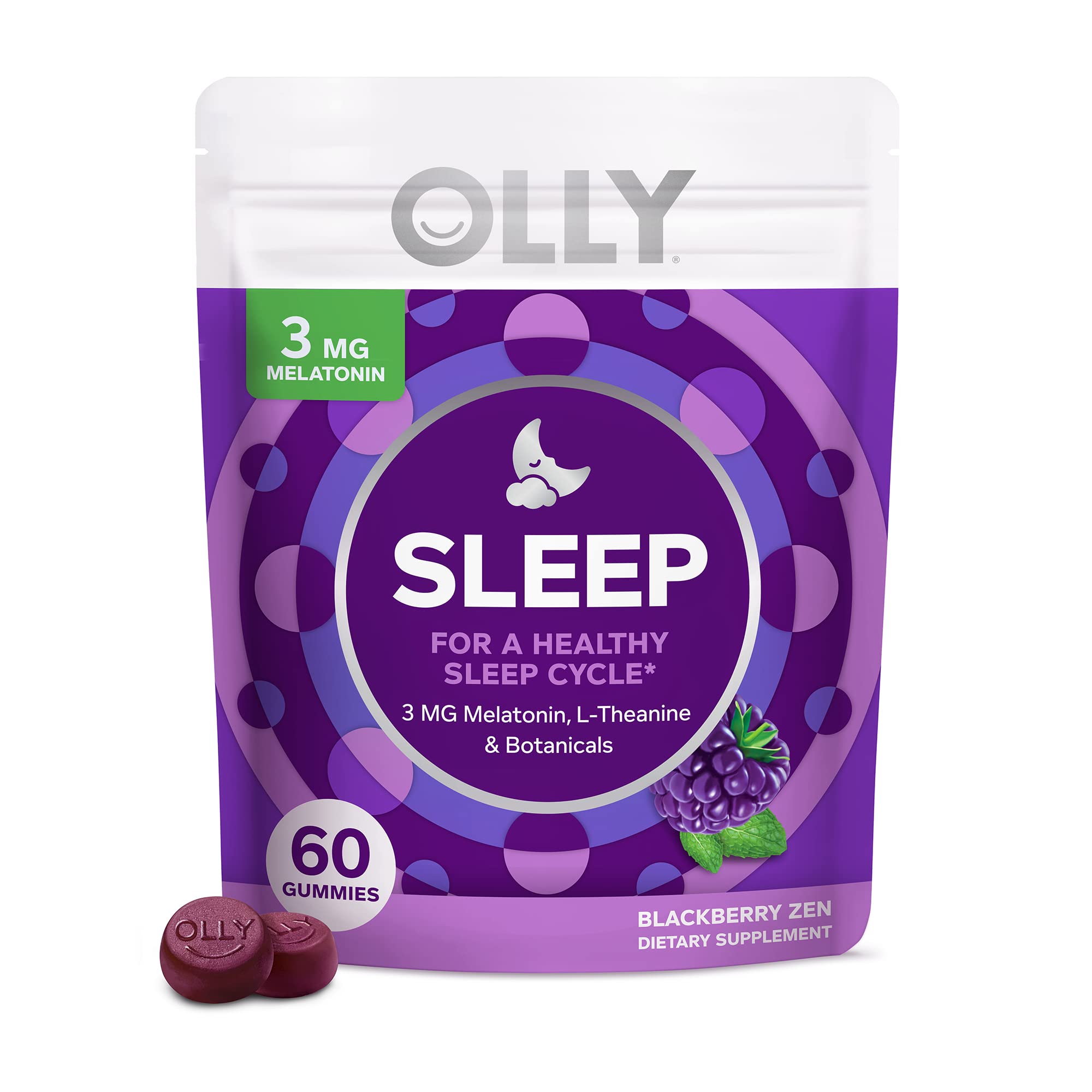 Foto 2 pulgar | Sleep Gummy Olly, 3 Mg De Melatonina Con L-teanina, 30 Días, 60 Unidades - Venta Internacional.