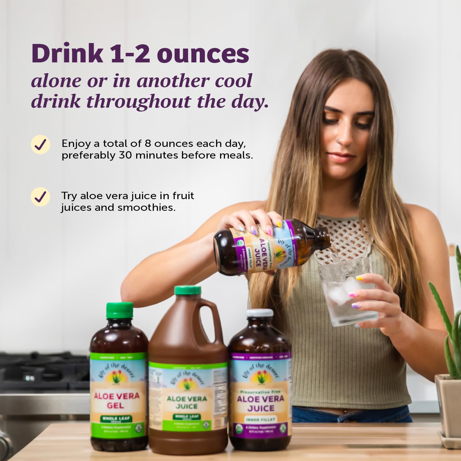 Foto 6 pulgar | Bebida Complementaria En Gel De Aloe Vera Con Forma De Lirio Del Desierto, 946 Ml (x2) - Venta Internacional.