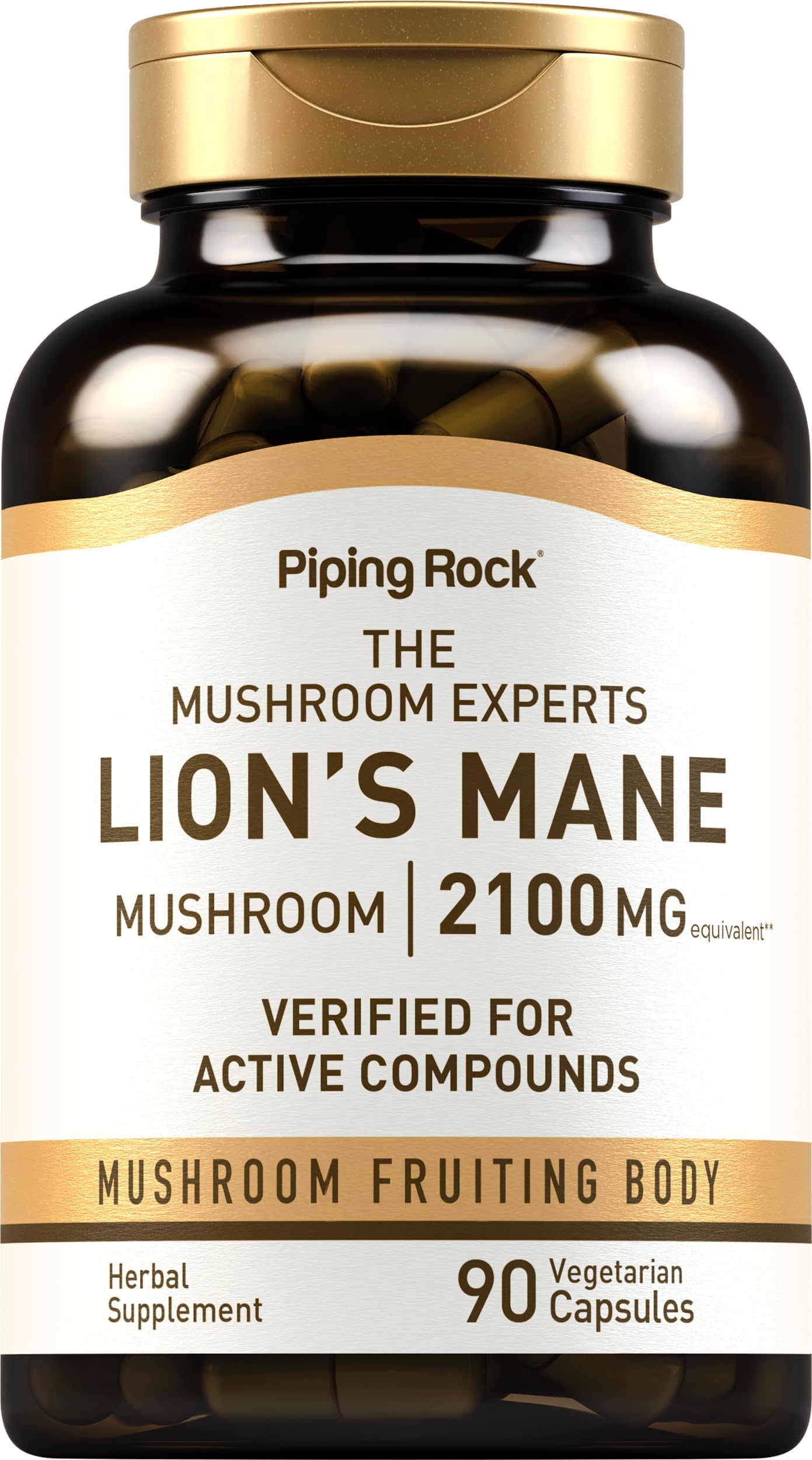 Foto 2 pulgar | Cápsulas De Suplemento Piping Rock Lions Mane, 2100 Mg, 90 Unidades - Venta Internacional.