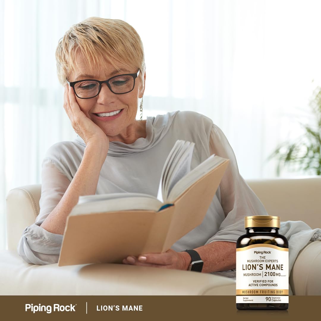 Foto 6 | Cápsulas De Suplemento Piping Rock Lions Mane, 2100 Mg, 90 Unidades - Venta Internacional.