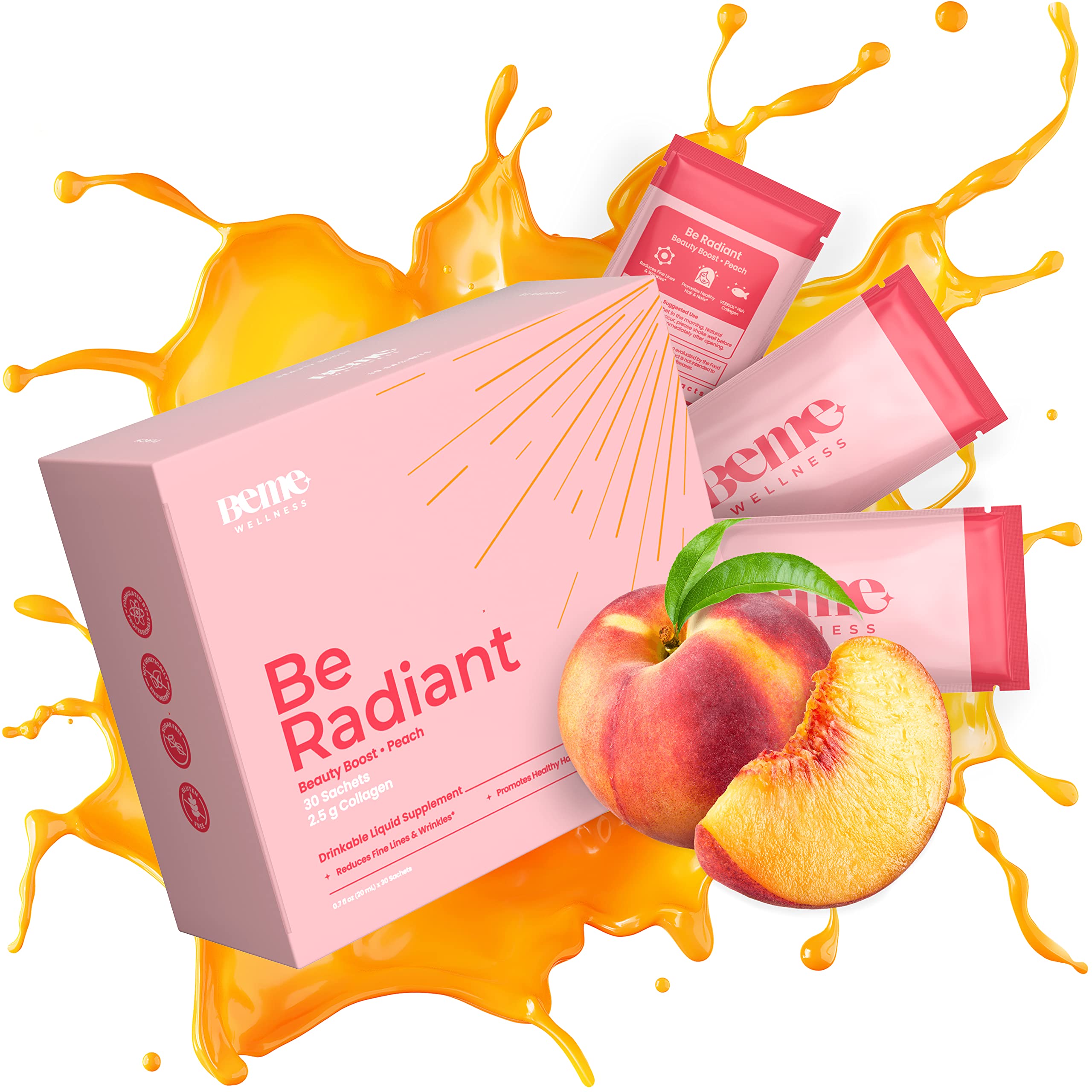 Foto 2 pulgar | Inyección De Colágeno Líquido Beradiant Hidrolizado 2500 Mg Durante 30 Días - Venta Internacional.