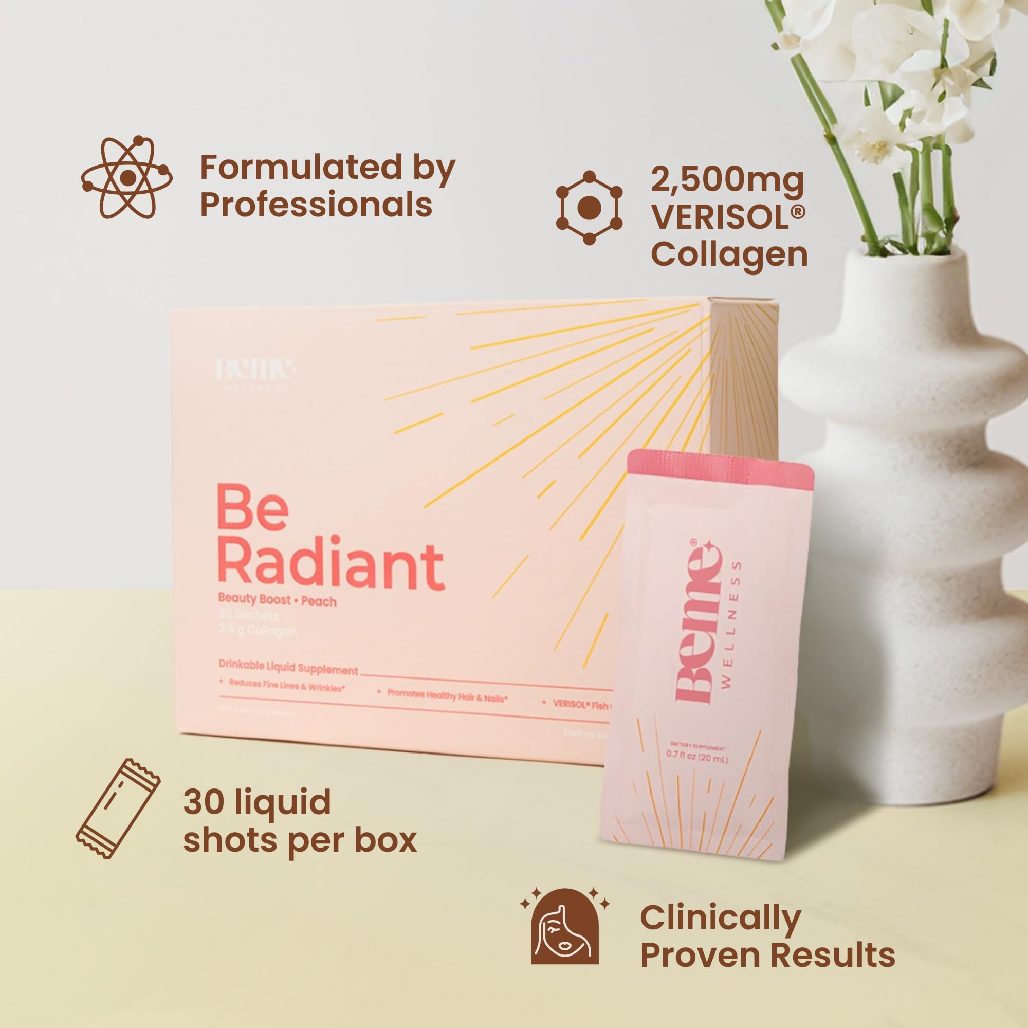 Foto 4 pulgar | Inyección De Colágeno Líquido Beradiant Hidrolizado 2500 Mg Durante 30 Días - Venta Internacional.