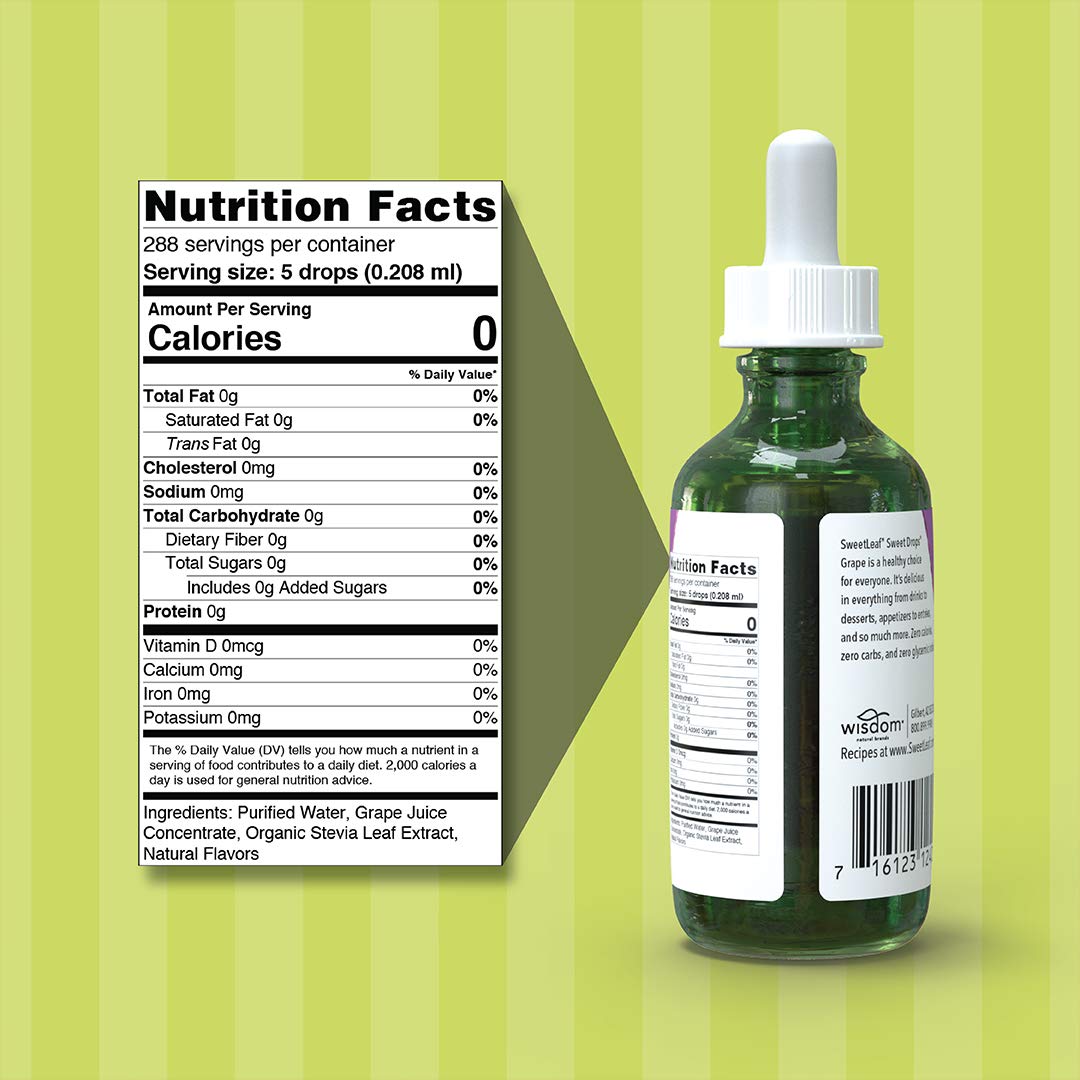 Foto 3 pulgar | Sweetleaf Sweet Drops, Edulcorante Líquido Con Stevia, Uva, 60 Ml - Venta Internacional.