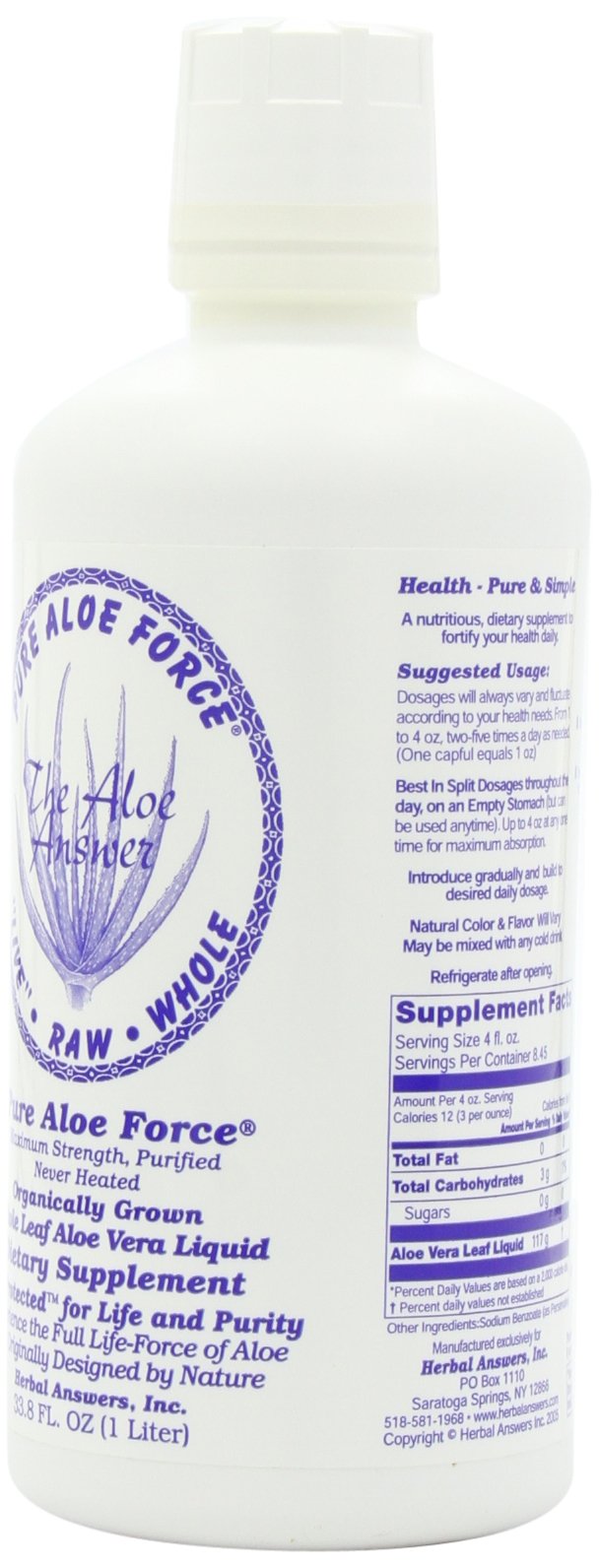 Foto 2 | Suplemento Dietético Herbal Answers Aloe Force Aloe Vera 946ml - Venta Internacional.