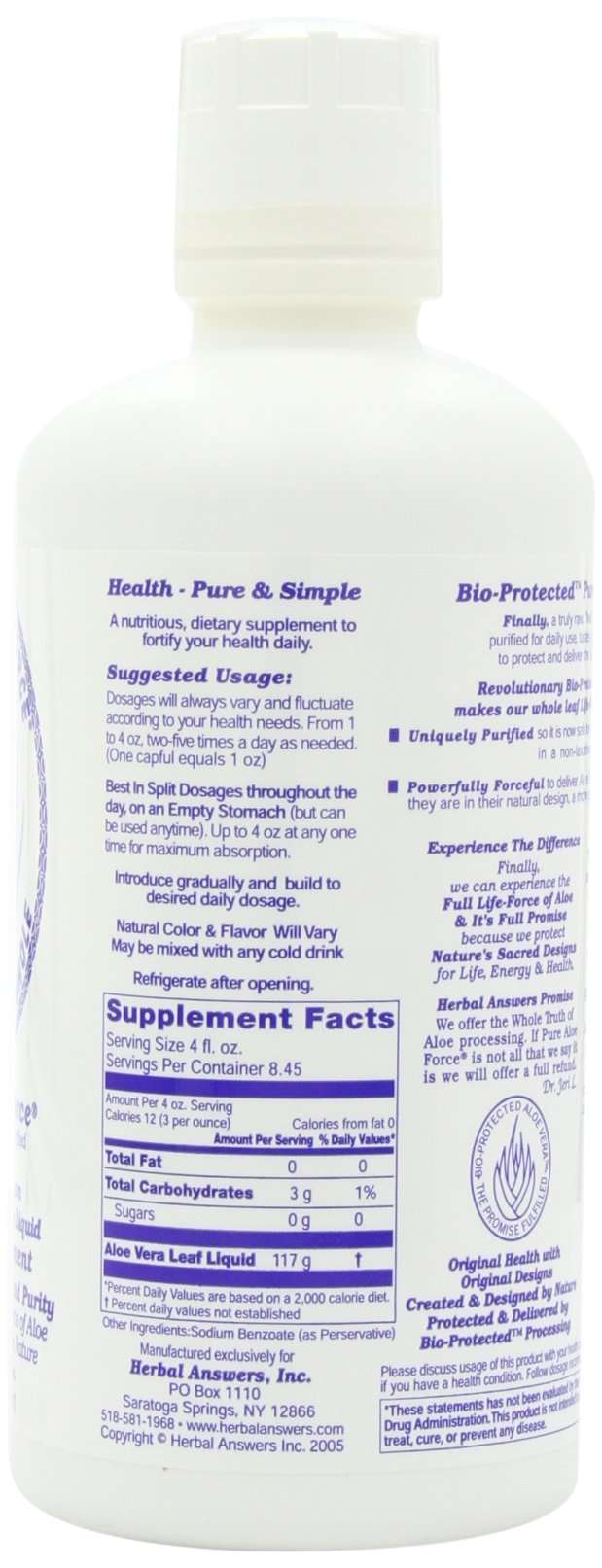Foto 3 | Suplemento Dietético Herbal Answers Aloe Force Aloe Vera 946ml - Venta Internacional.