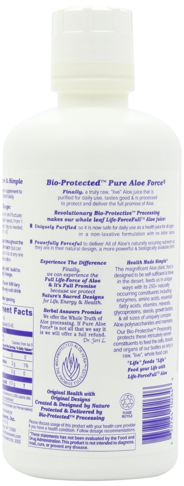 Foto 4 | Suplemento Dietético Herbal Answers Aloe Force Aloe Vera 946ml - Venta Internacional.