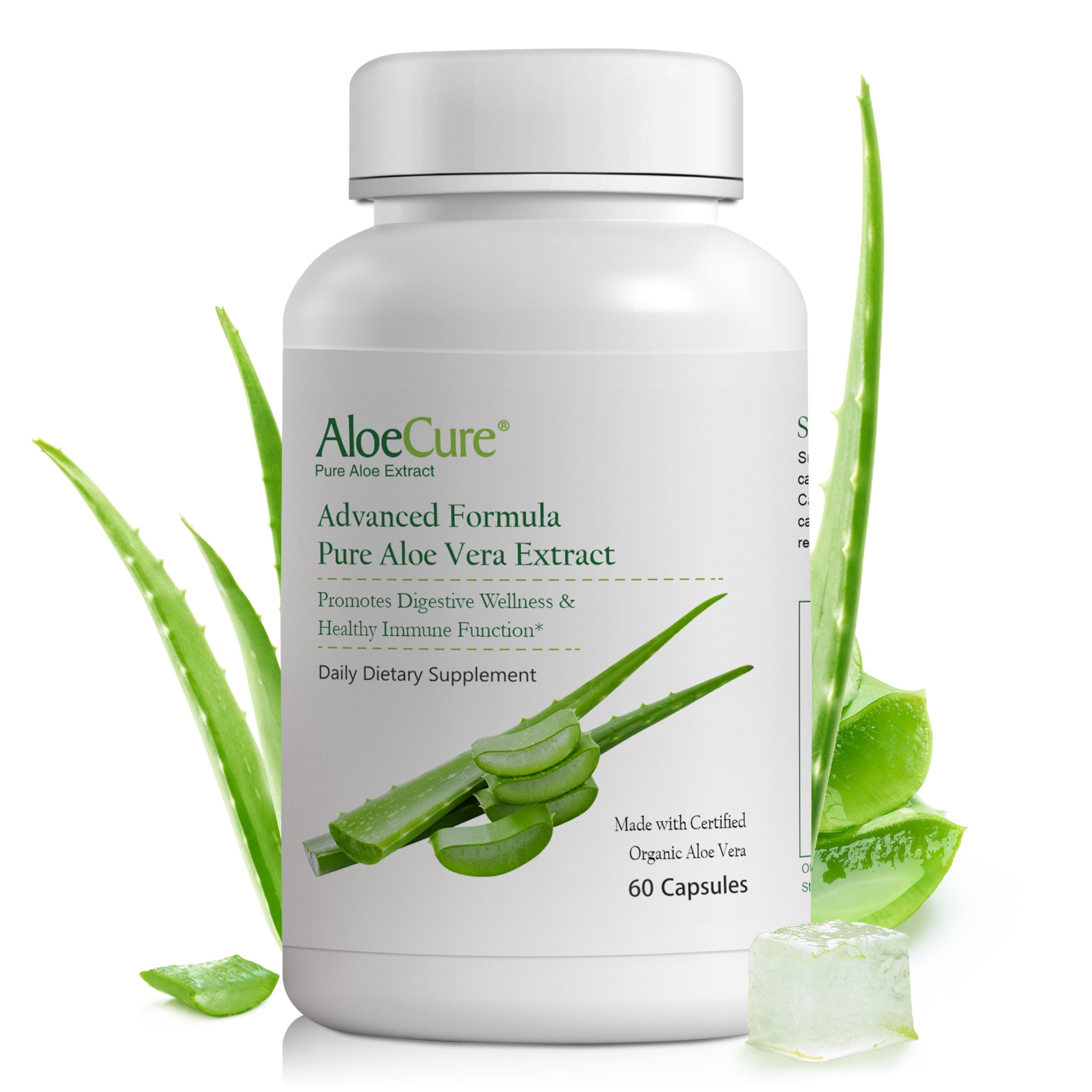 Foto 1 | Suplemento Aloecure, Cápsulas Orgánicas De Aloe Vera, 60 X 130 000 Ml - Venta Internacional.