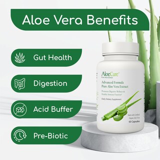 Foto 2 | Suplemento Aloecure, Cápsulas Orgánicas De Aloe Vera, 60 X 130 000 Ml - Venta Internacional.