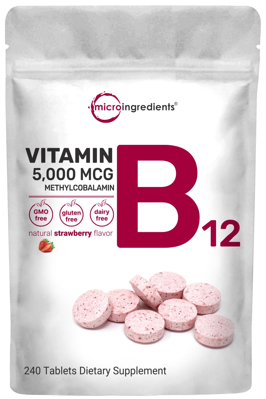 Foto 2 pulgar | Suplemento De Vitamina B12, Microingredientes, 5000 Mcg, 240 Tabletas - Venta Internacional.