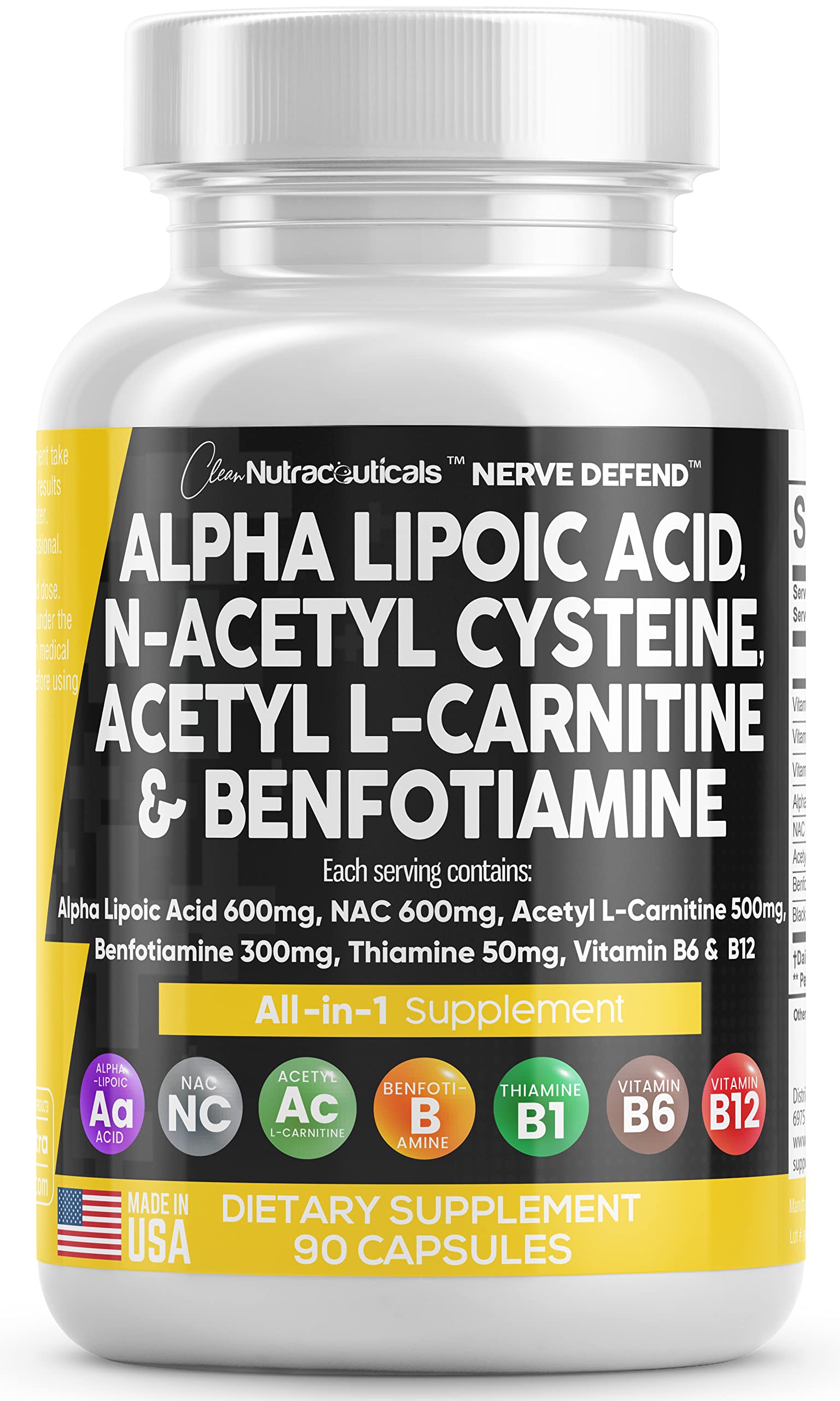 Foto 2 pulgar | Supplement Clean Nutraceuticals Nerve Support 90 Cápsulas - Venta Internacional.