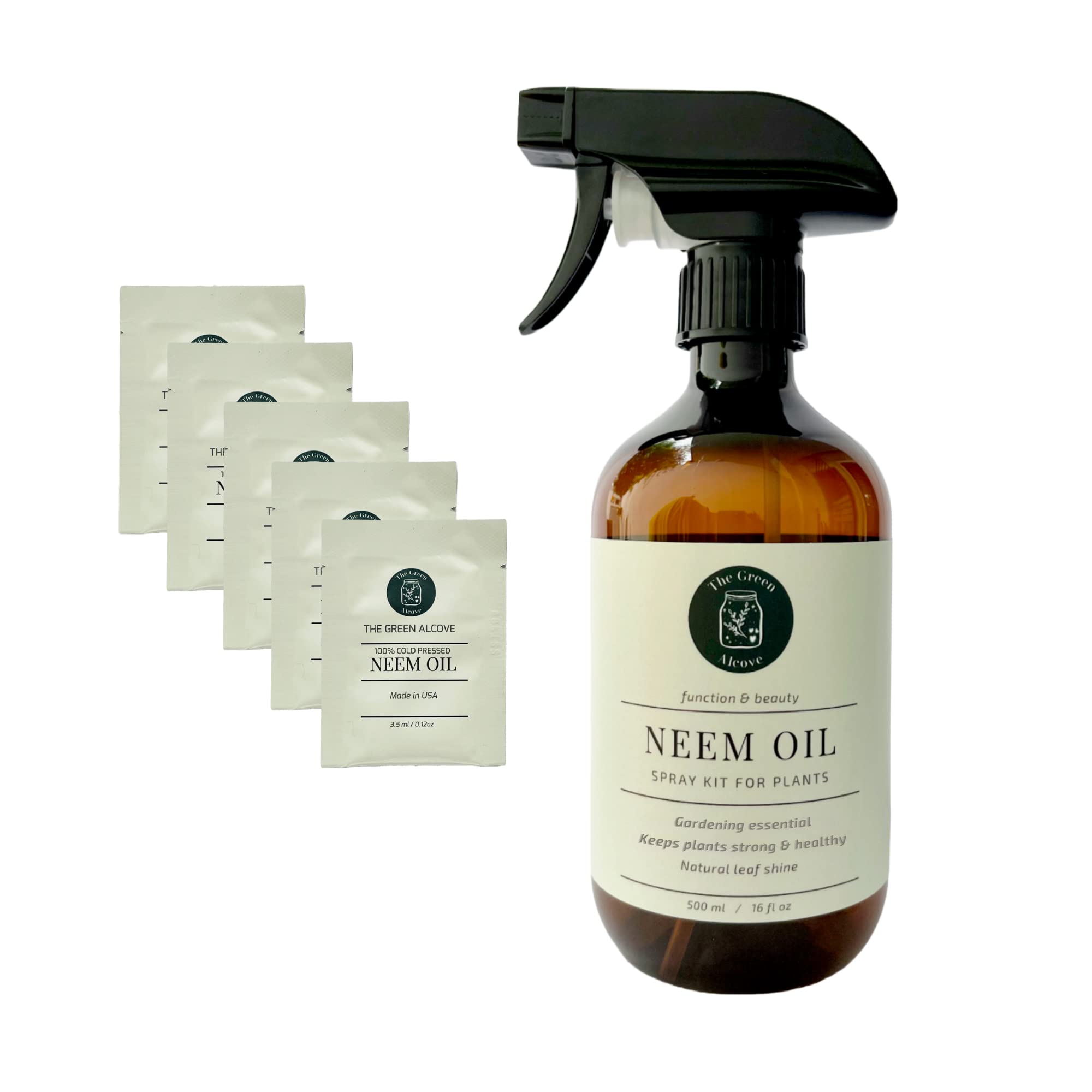 Kit De Aerosol De Aceite De Neem The Green Alcove, 5 X 100 Ml, Prensado En Frío - Venta Internacional.