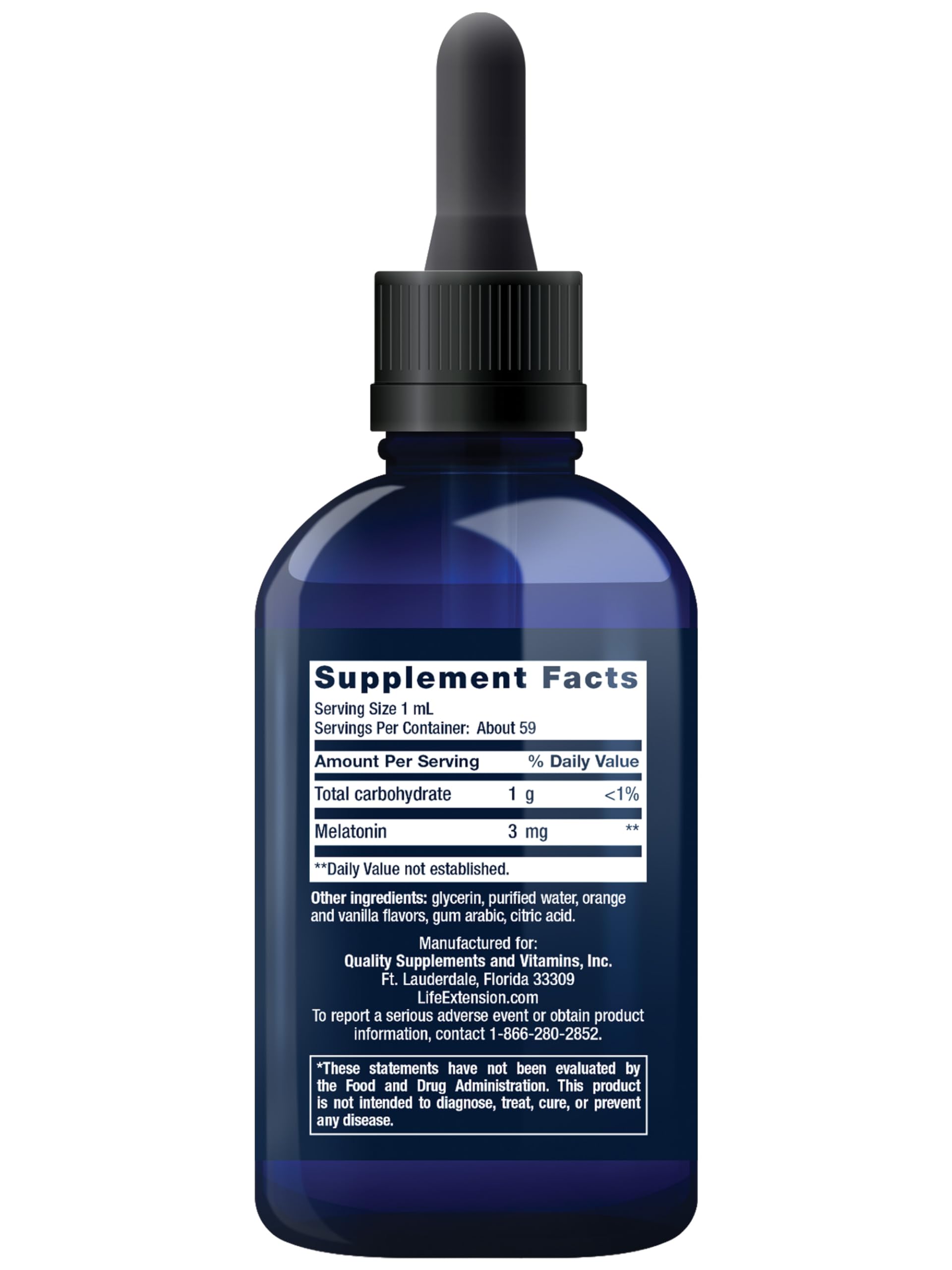 Foto 3 pulgar | Melatonina Líquida de Acción Rápida Supplement Life Extensión 60 Ml - Venta Internacional