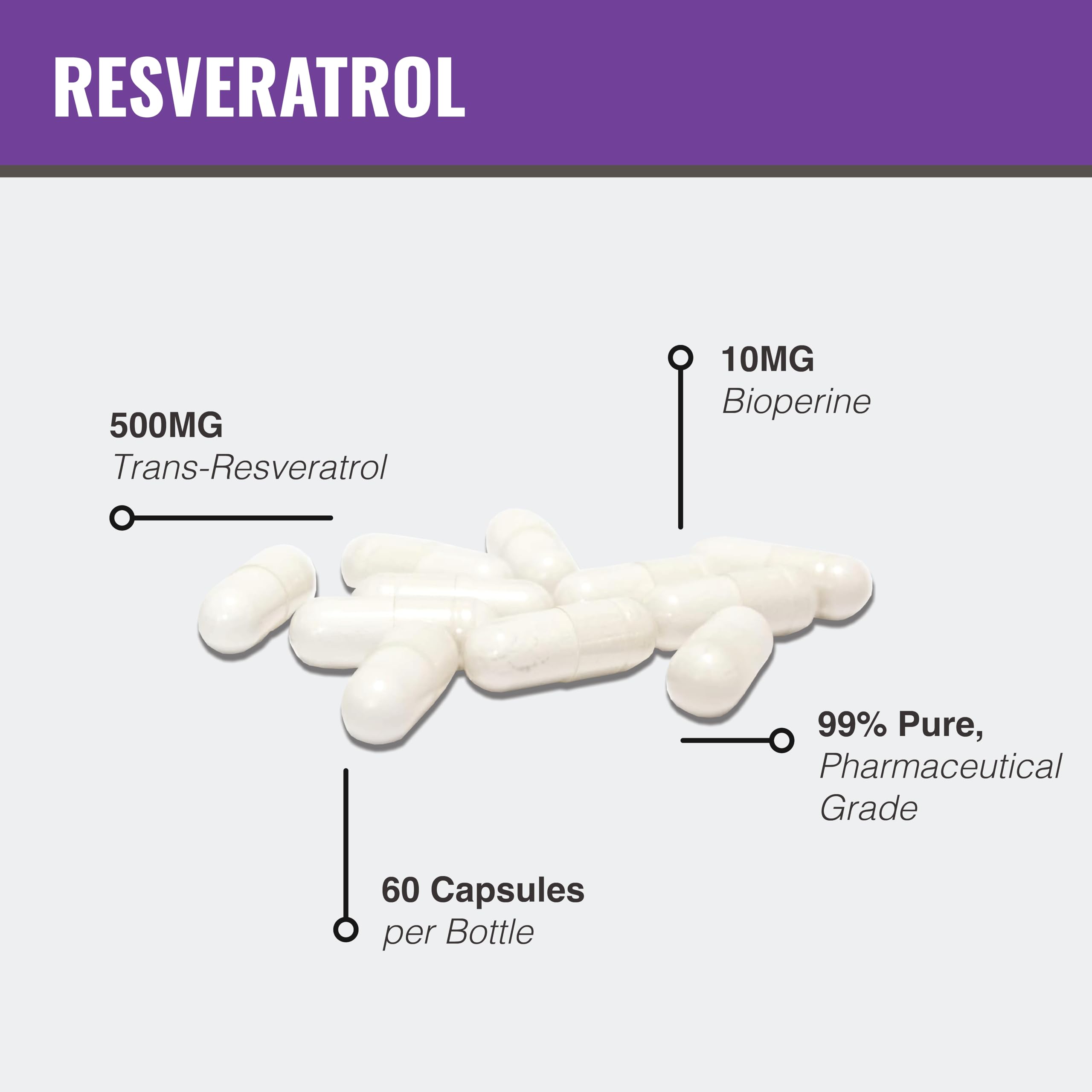 Foto 4 pulgar | Suplemento M Maac10 Trans Resveratrol 500 Mg (3 X 180 Cápsulas) - Venta Internacional.