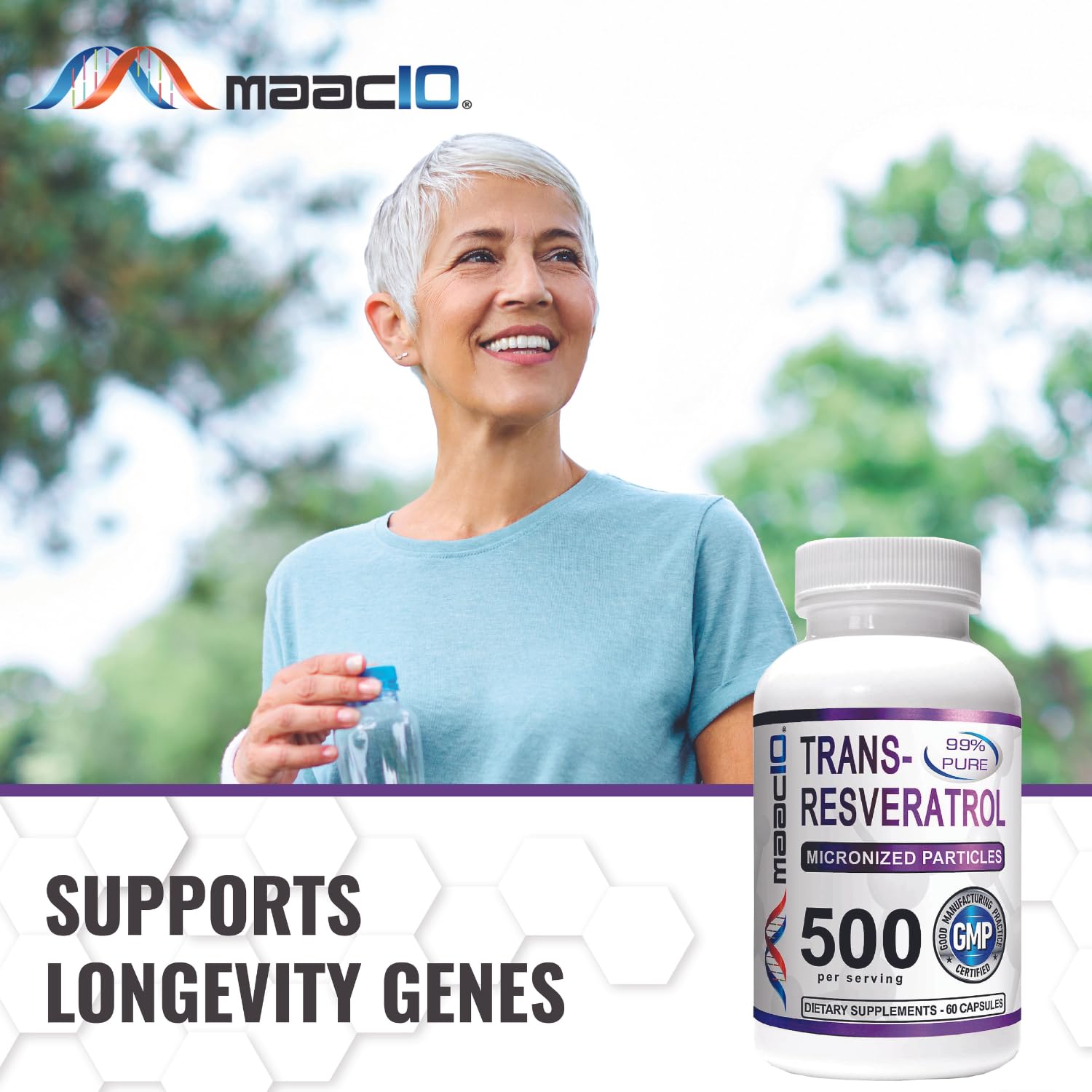 Foto 7 | Suplemento M Maac10 Trans Resveratrol 500 Mg (3 X 180 Cápsulas) - Venta Internacional.