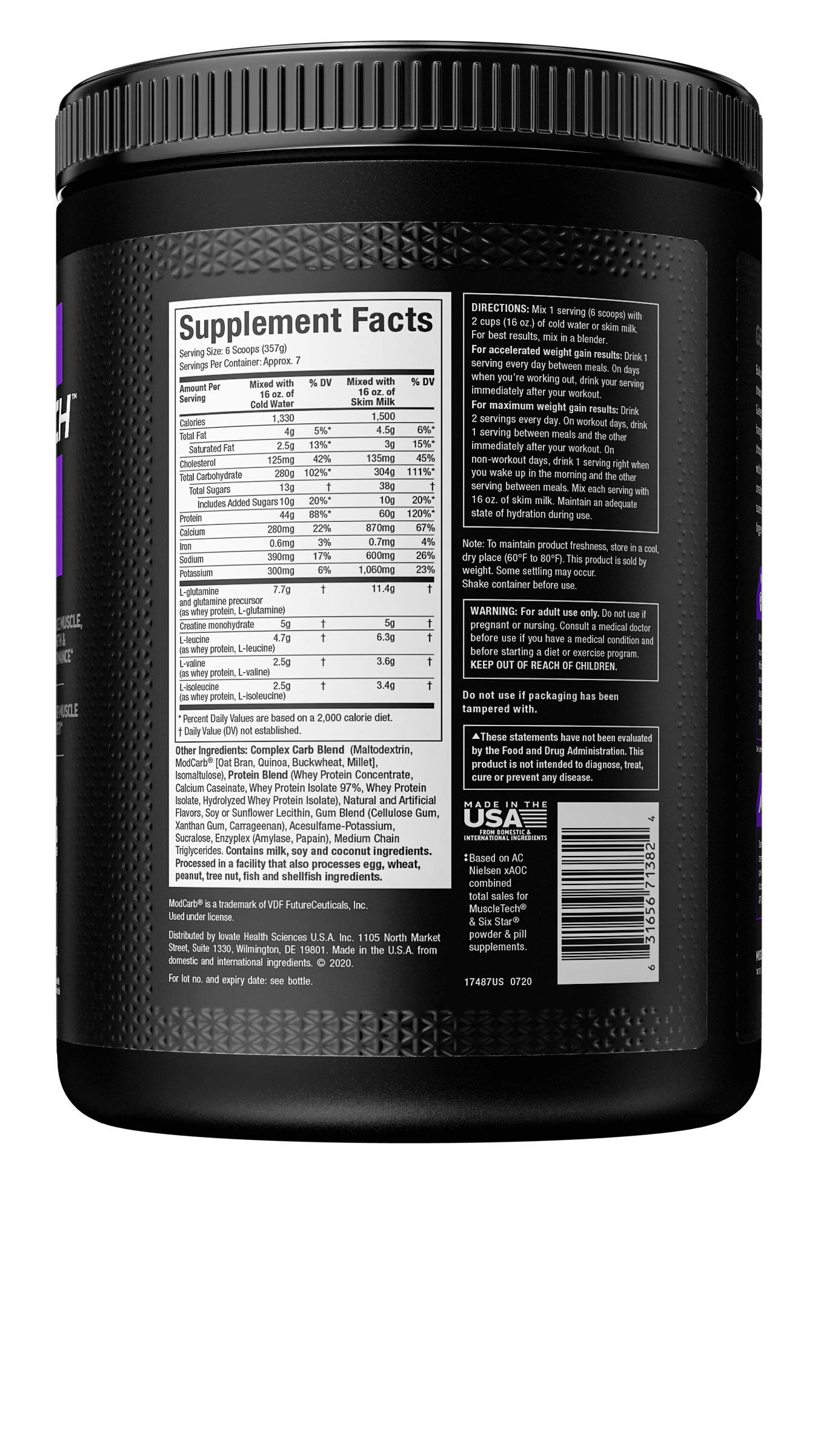 Foto 8 pulgar | Proteína En Polvo Mass Gainer Muscletech 100% Mass Gainer, 2,34 Kg - Venta Internacional.