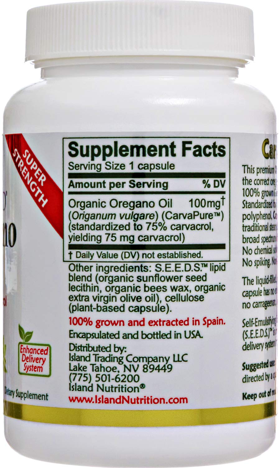 Foto 4 pulgar | Cápsulas De Aceite De Orégano Supplement Island Nutrition, 90 Unidades - Venta Internacional.