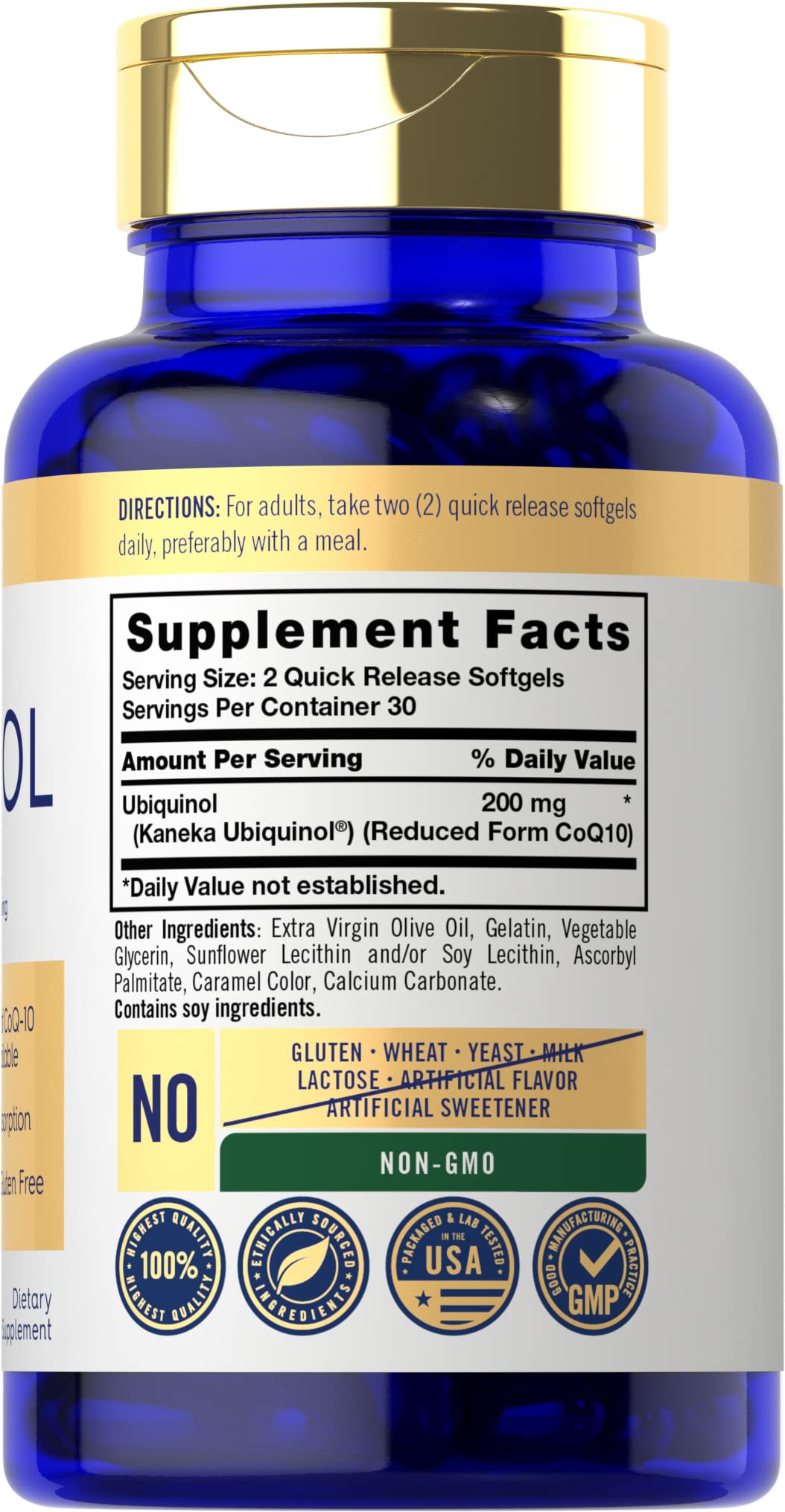 Foto 2 | Suplemento Carlyle Ubiquinol 200 Mg 60 Cápsulas Blandas De Coq10 - Venta Internacional.