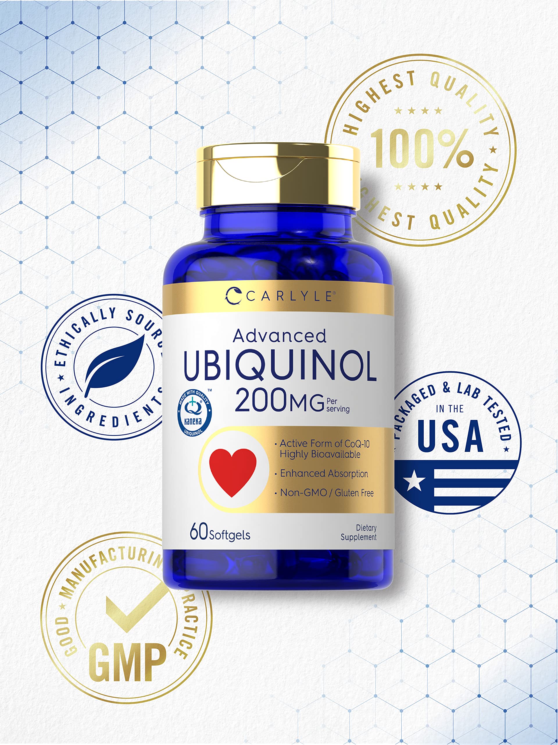 Foto 5 | Suplemento Carlyle Ubiquinol 200 Mg 60 Cápsulas Blandas De Coq10 - Venta Internacional.