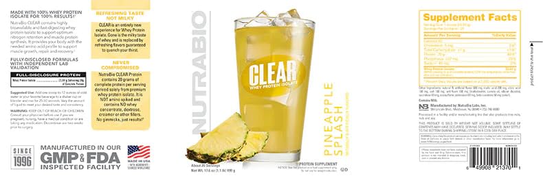 Foto 8 pulgar | Proteína De Suero Aislada Transparente Nutrabio Rapid Recovery 20 G - Venta Internacional.