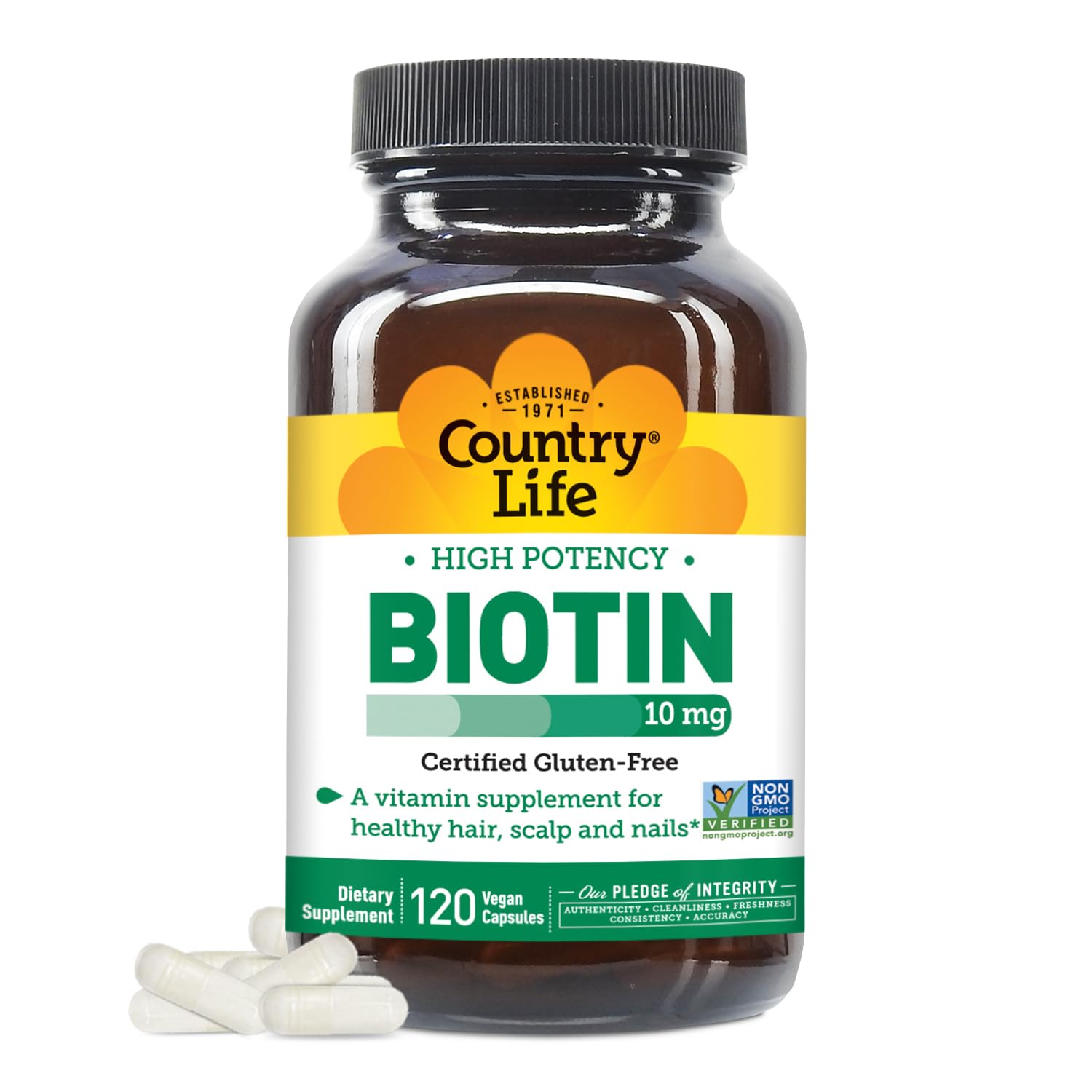 Foto 2 pulgar | Suplemento Country Life De Biotina De Alta Potencia 10 Mg 10000 Mcg - Venta Internacional.