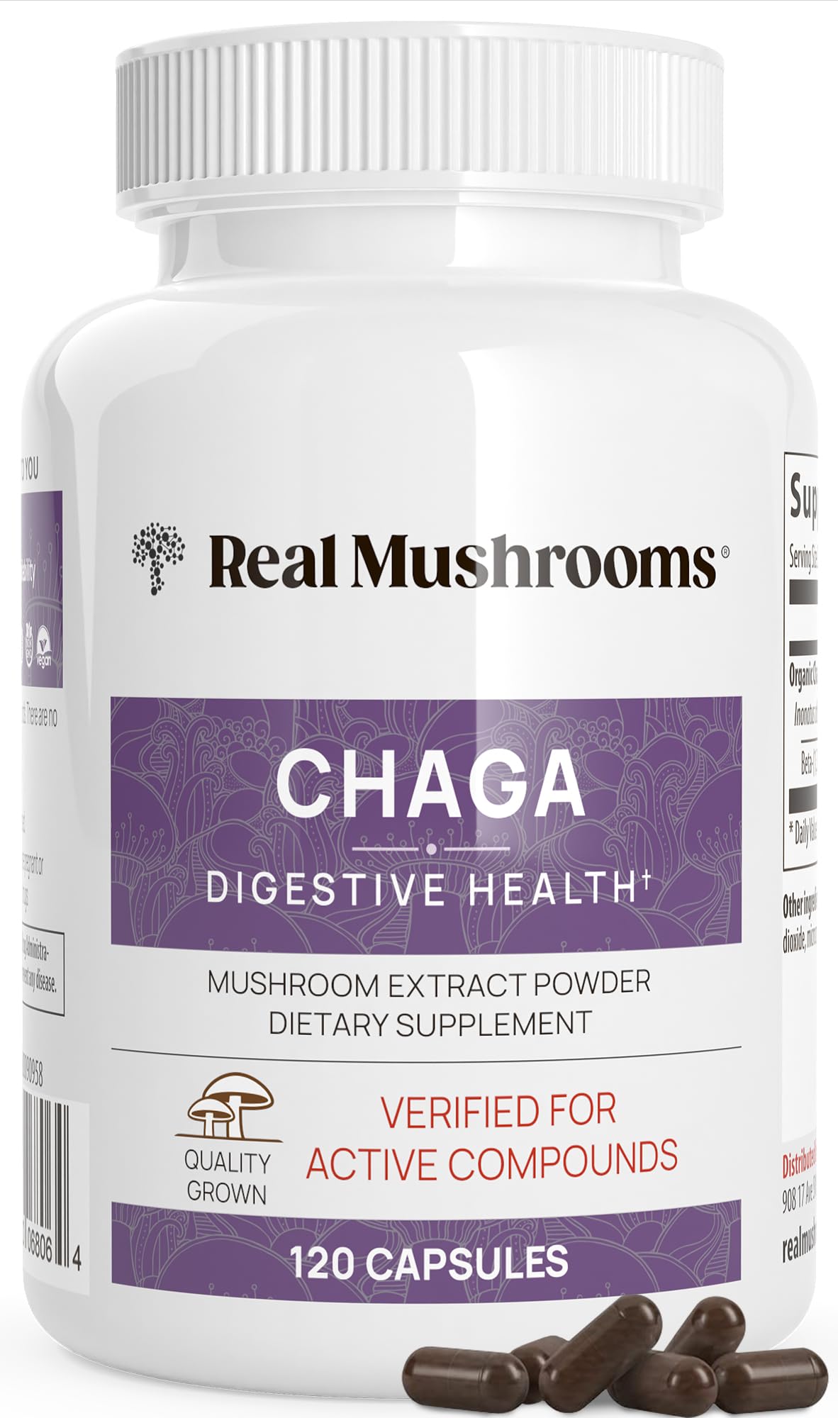 Foto 2 pulgar | Suplemento De Extracto De Chaga De Hongos Reales 120 Cápsulas - Venta Internacional.