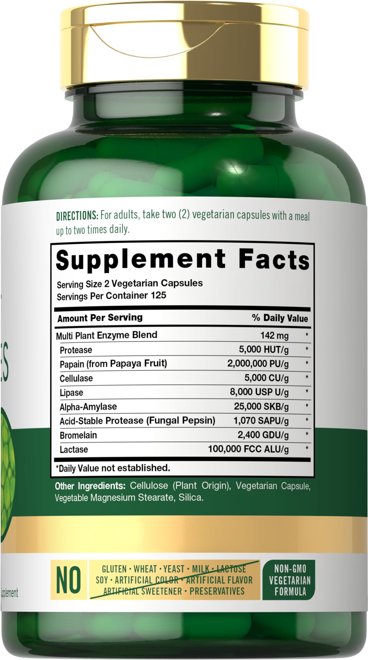 Foto 3 pulgar | Suplemento Carlyle Plant Enzymes 250 Cápsulas Con Proteasa - Venta Internacional.